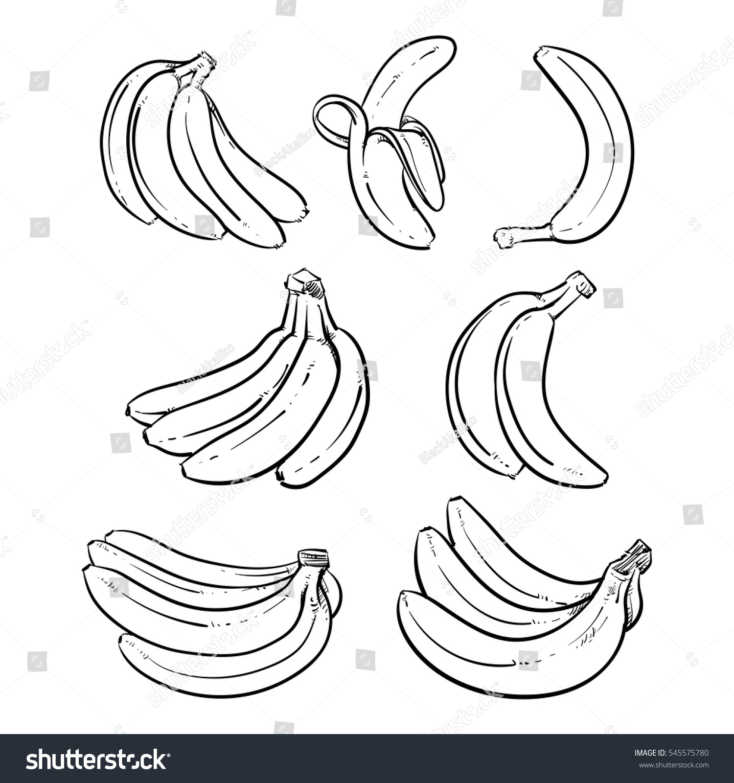 Раскраска банан и огурец