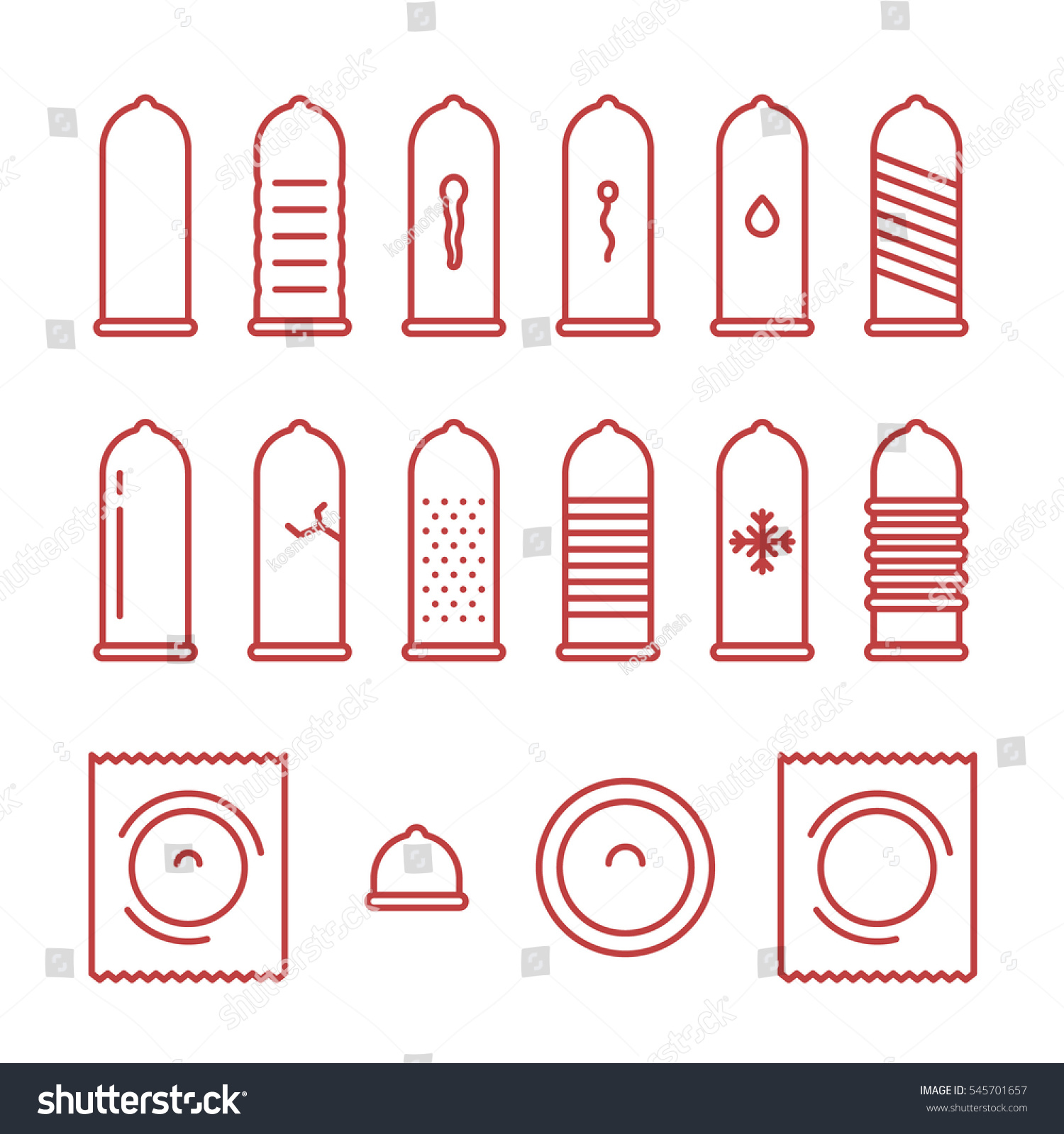 Kondom Typen Minimale Flache Linie Schlagzeile Symbol Stock Vektorgrafik Lizenzfrei 545701657 4306