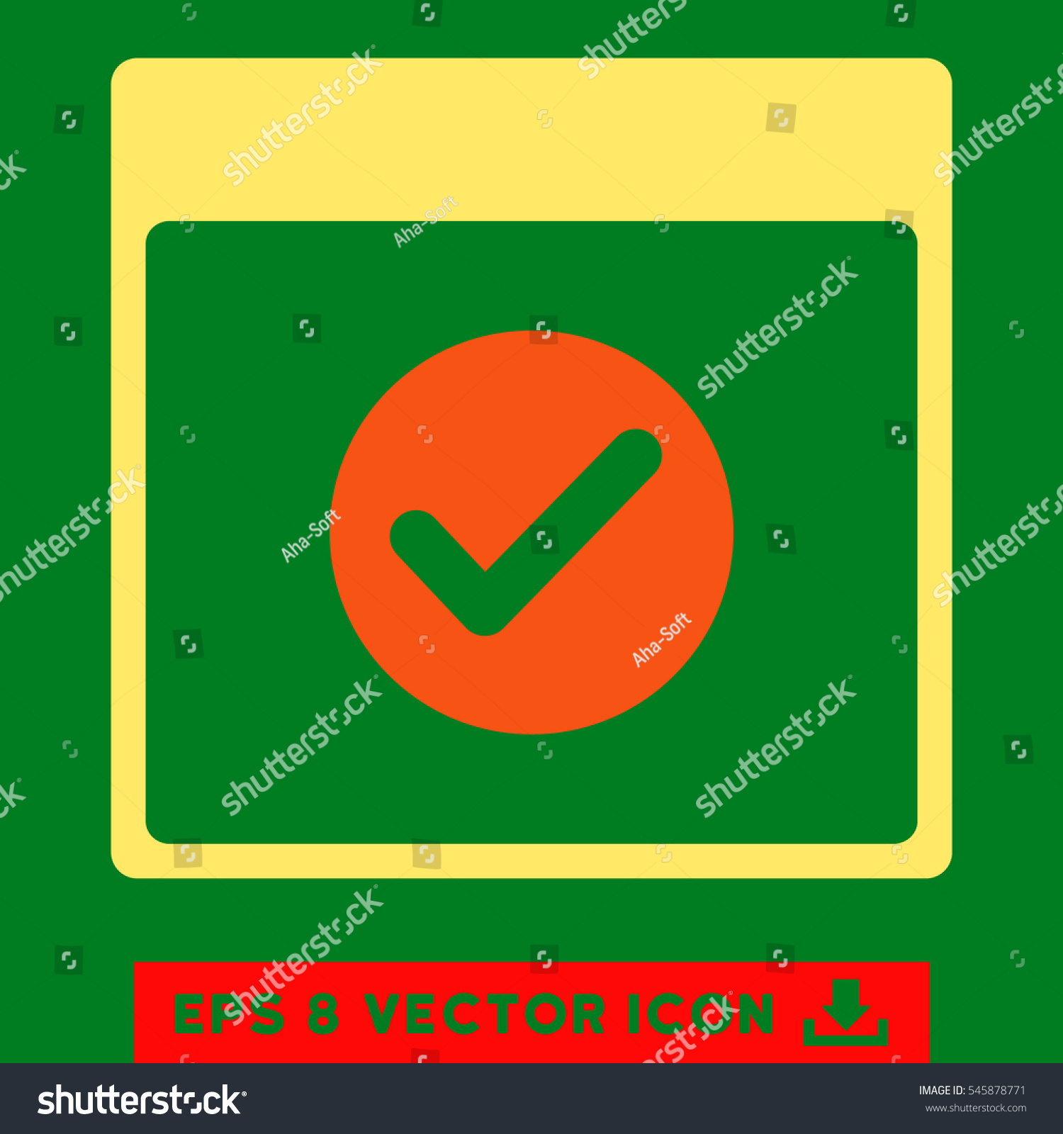 Ok Calendar Day Icon Vector Eps Stock Vector (Royalty Free) 545878771