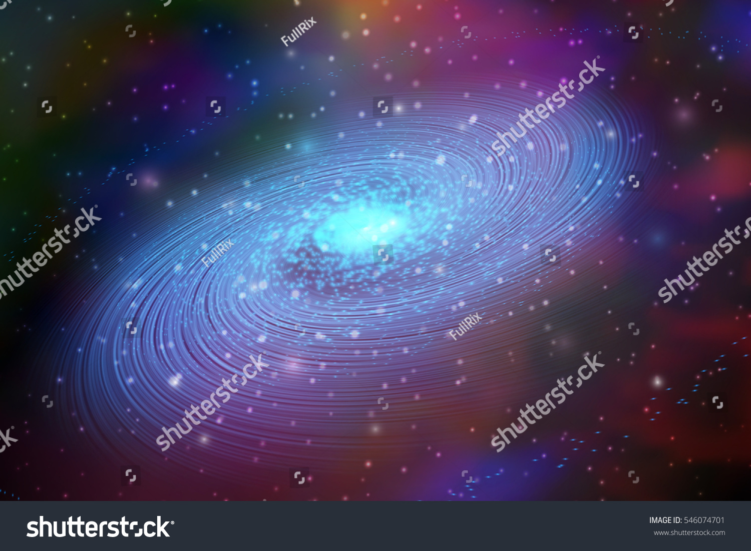 Blue Galaxy Cosmic Vector Illustration Stock Vector (Royalty Free ...