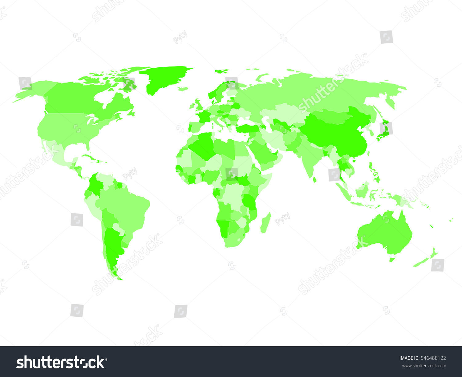 World Map Names Sovereign Countries Larger Stock Vector (Royalty Free ...