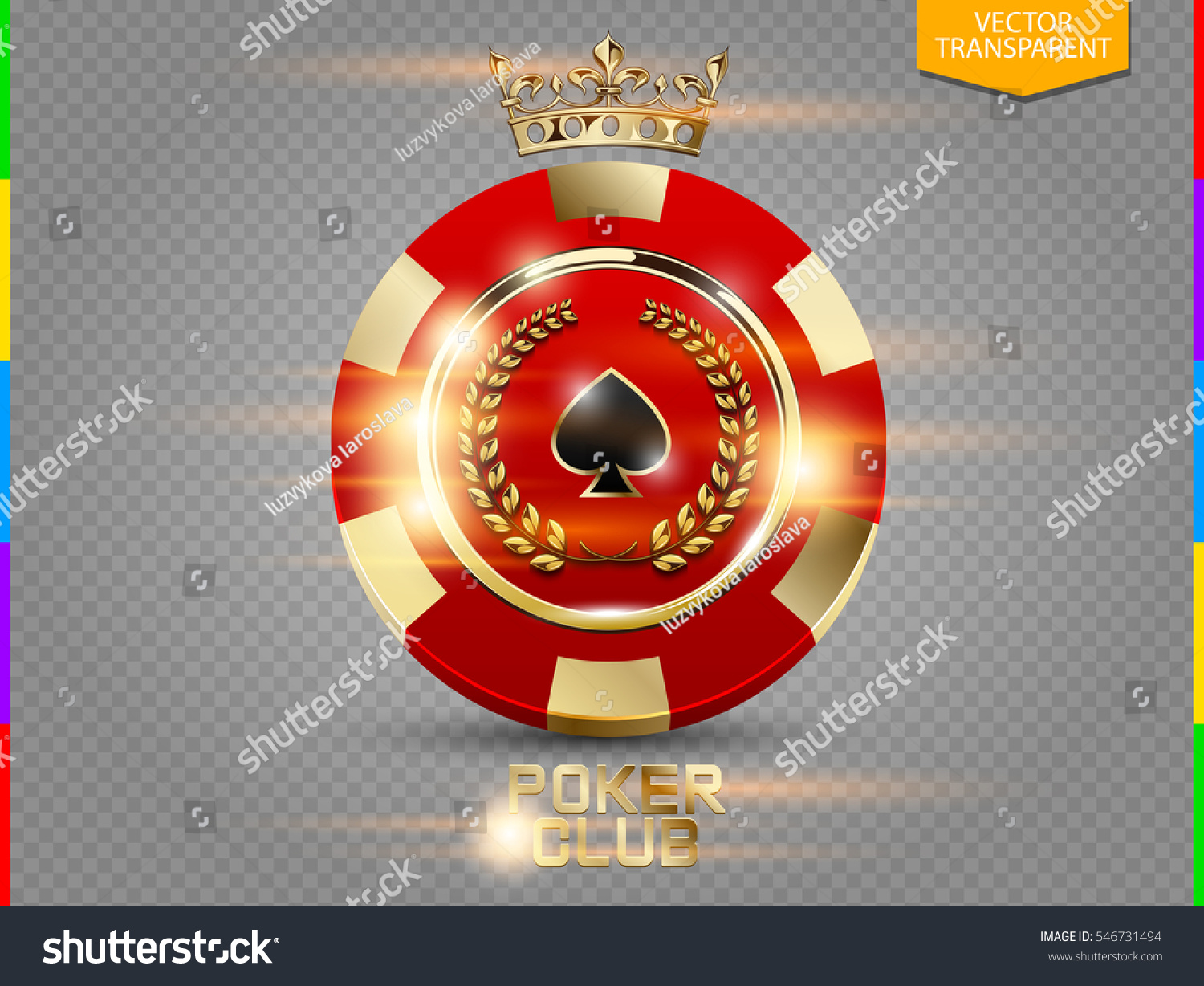 Vip Poker Red Golden Chip Light Stock Vector (Royalty Free) 546731494 ...