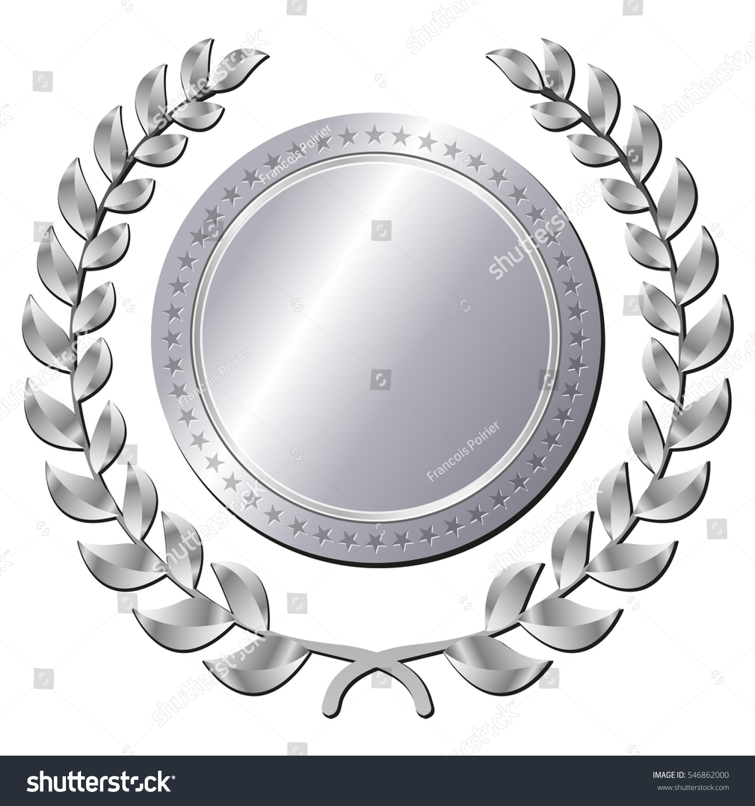 Illustration Silver Medal On White Background Stock Vector (Royalty ...