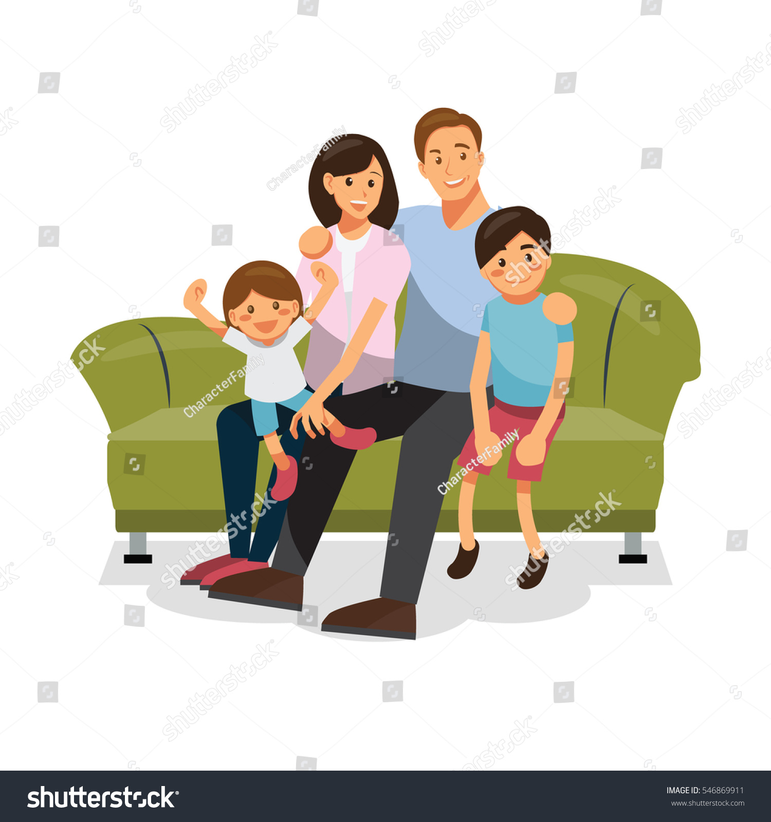 Семья на диване рисунок
