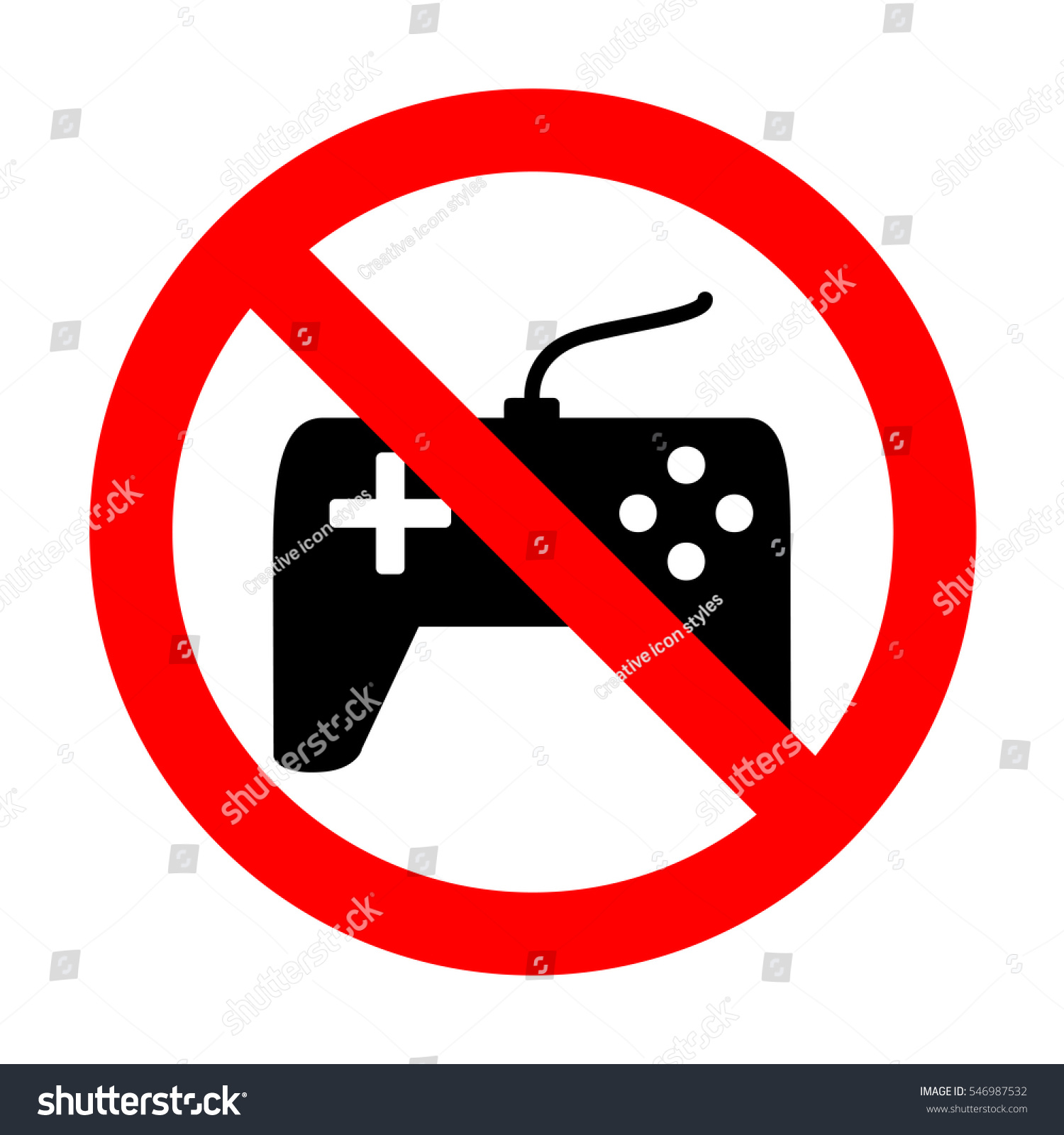 No Joystick Simple Sign Stock Vector (Royalty Free) 546987532 ...