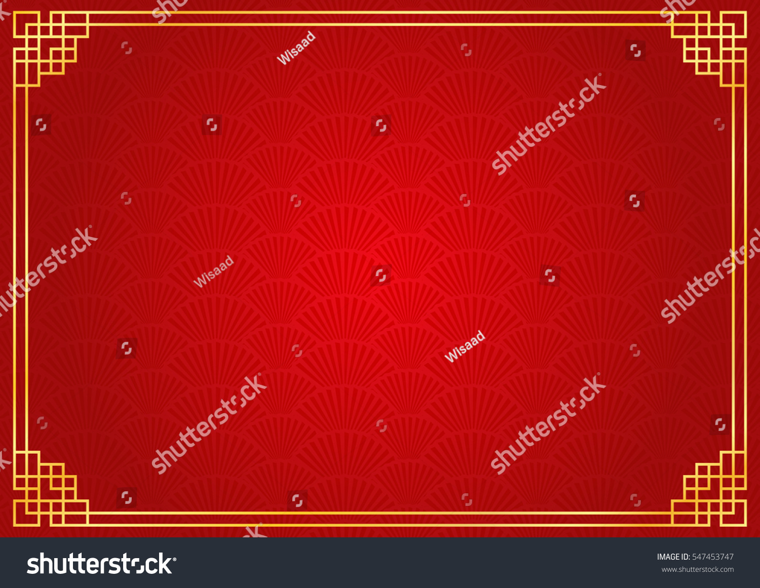 Chinese New Year Background Golden Border Stock Vector (Royalty Free ...