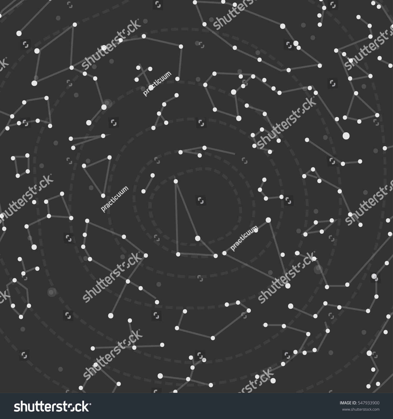 Constellation Night Sky Stars Vector Map Stock Vector (Royalty Free ...