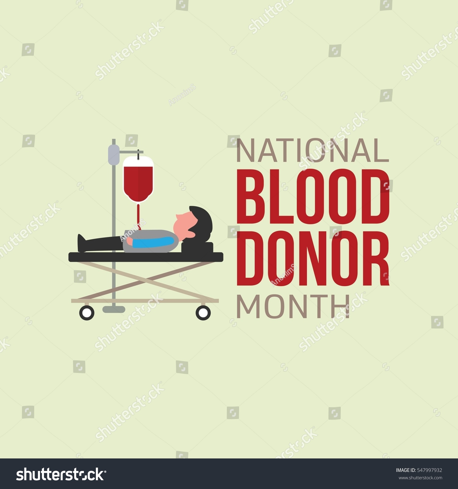 National Blood Donor Month January Vector Stock Vector (Royalty Free ...