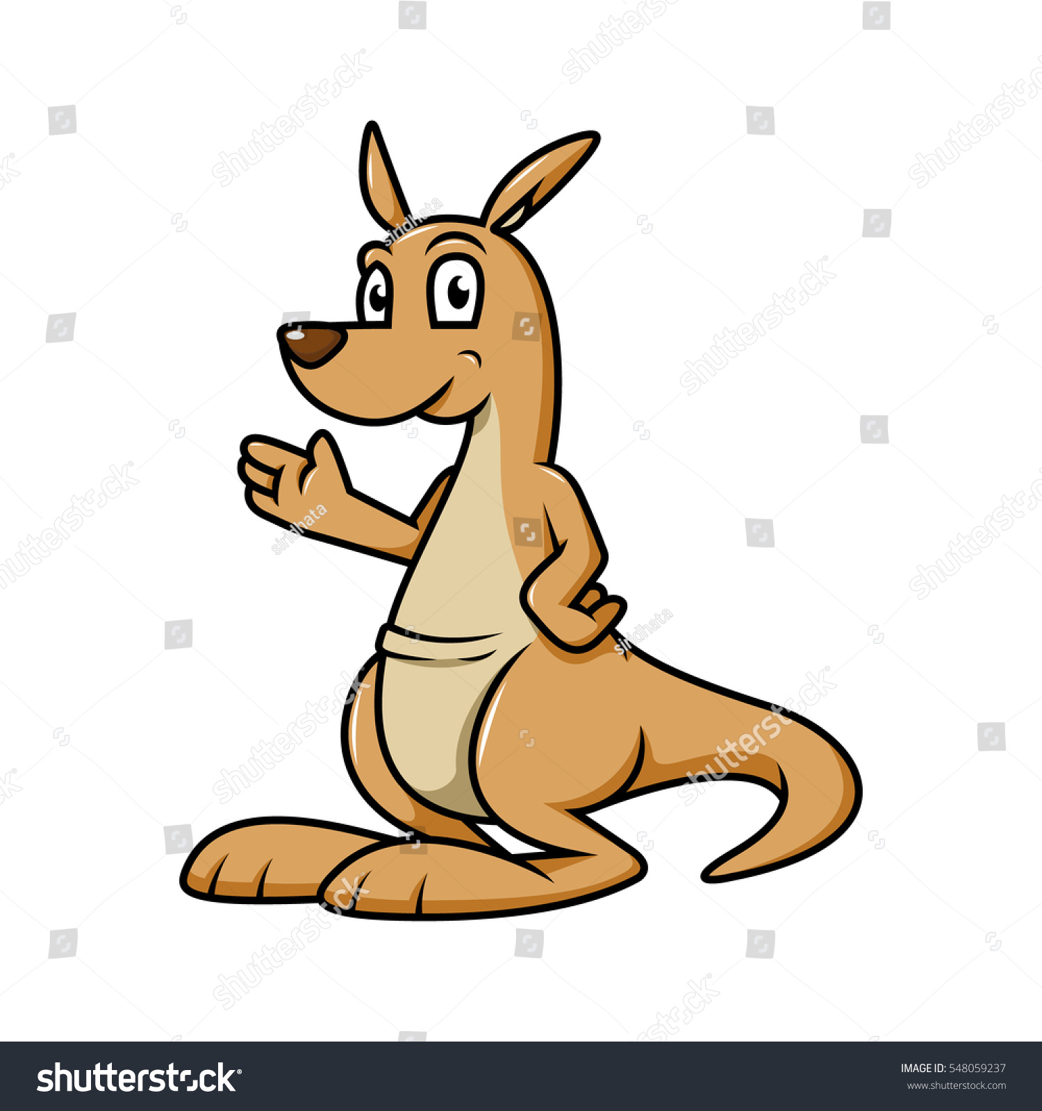 Friendly Cartoon Kangaroo Vector Illustration Stock Vector (Royalty ...