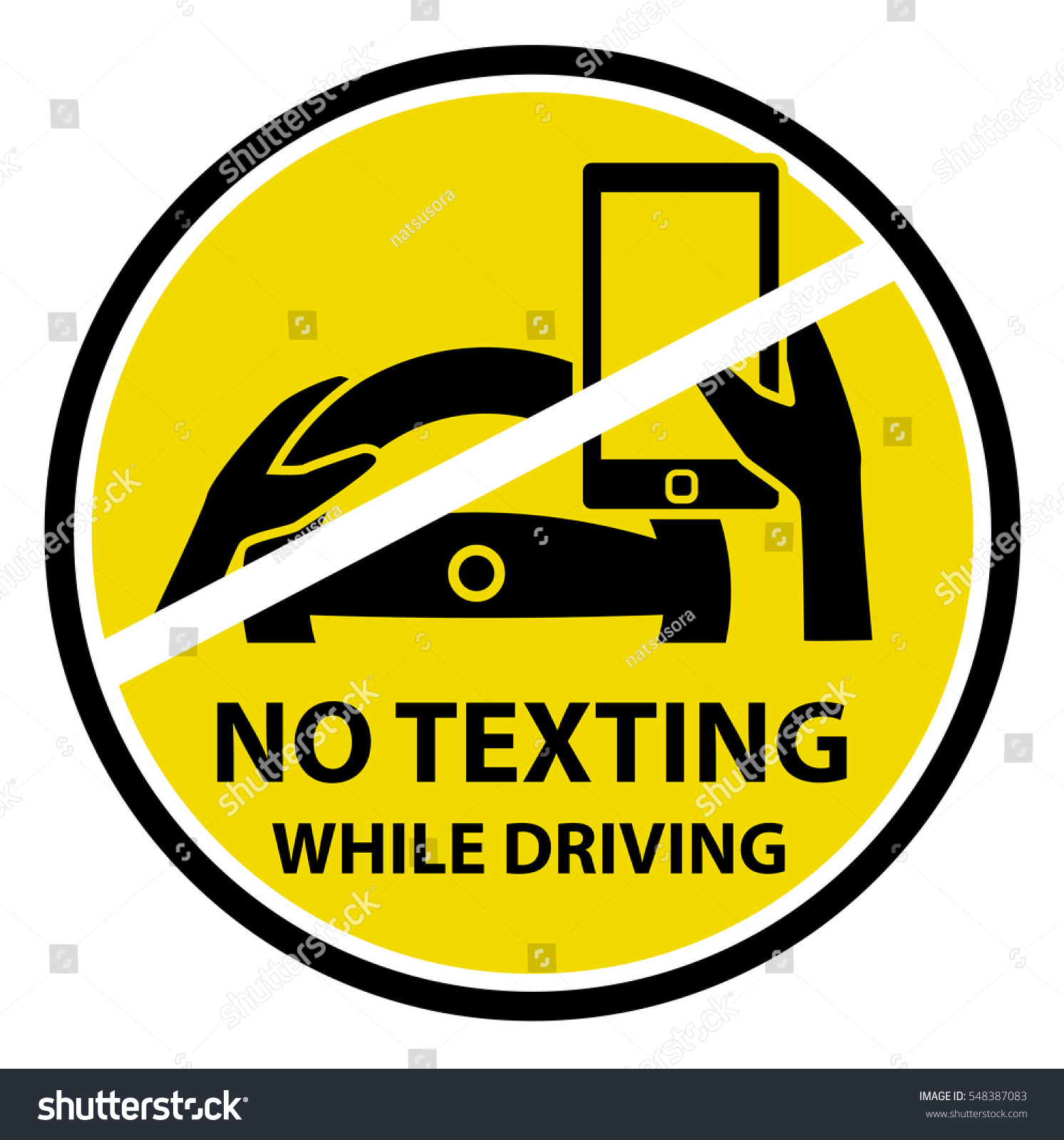 No Texting While Driving Concept Sign Stock Vector (Royalty Free ...