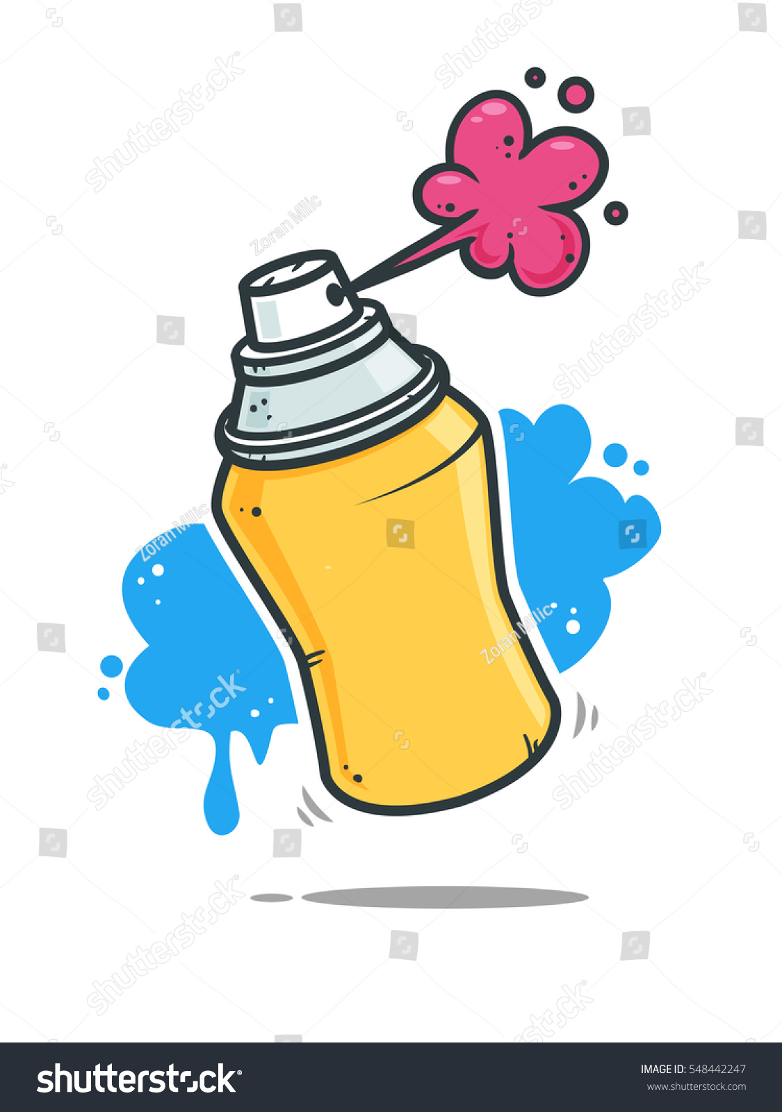 Graffiti Spray Can Vector Cartoon Illustration Stock Vector Royalty   Stock Vector Graffiti Spray Can Vector Cartoon Illustration Isolated On White 548442247 