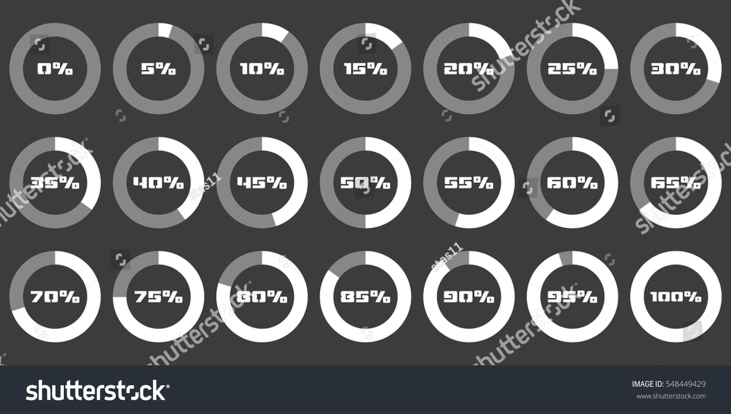 Set Circle Percentage Diagrams Infographics 0 Stock Vector (Royalty ...