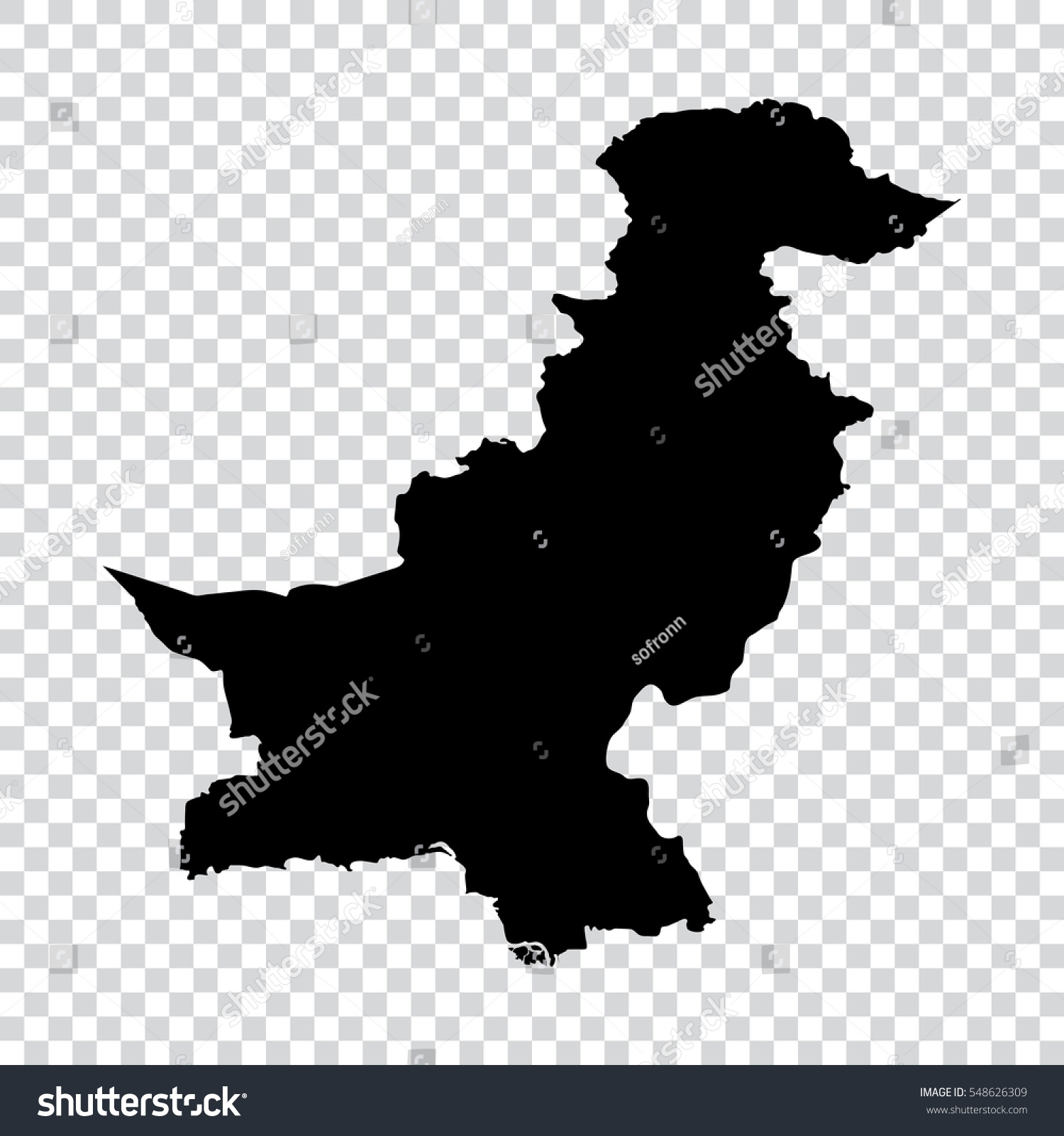 Transparent High Detailed Black Map Pakistan Stock Vector (Royalty Free ...