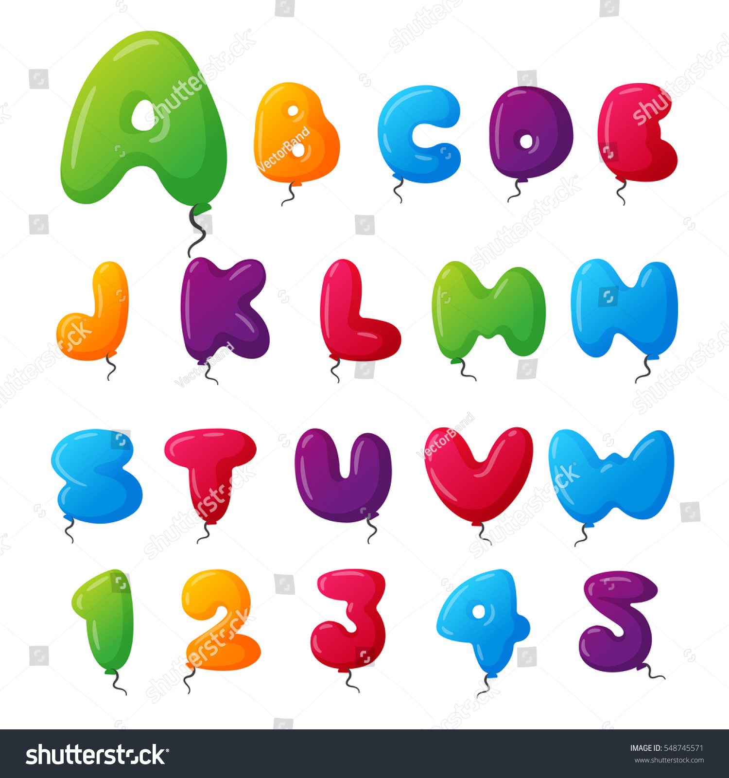 Balloon Alphabet Vector Set Stock Vector (Royalty Free) 548745571 ...