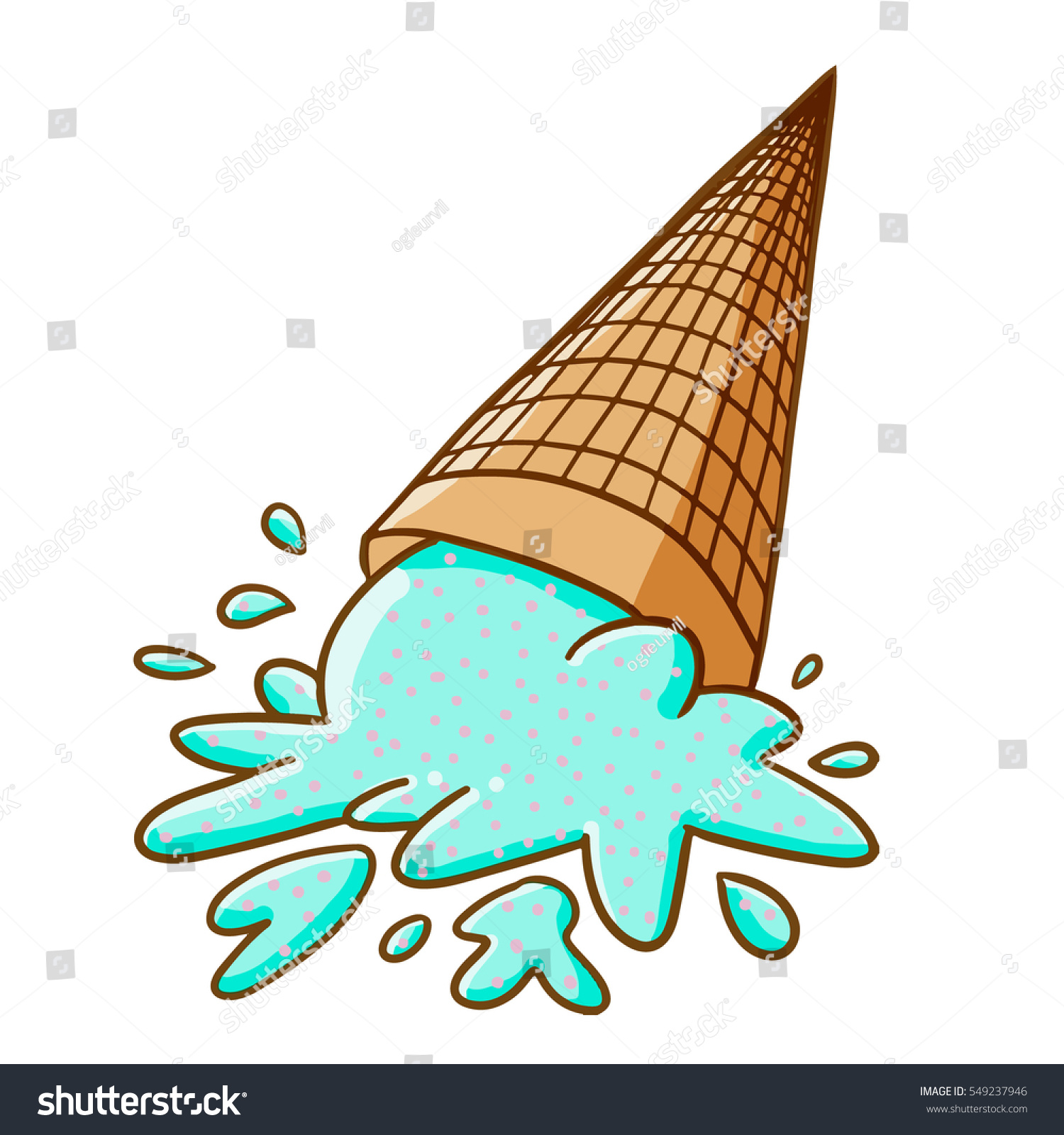 Funny Blue Green Ice Cream Cone Stock Vector Royalty Free 549237946