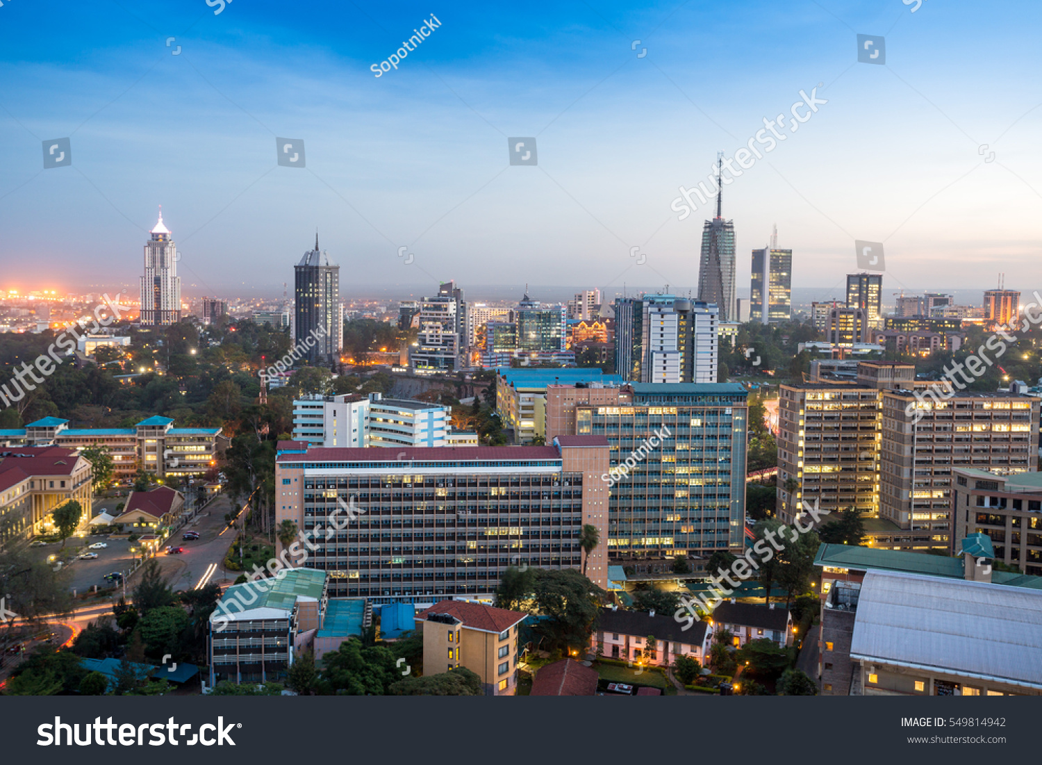 Modern Nairobi Cityscape Capital City Kenya Stock Photo 549814942 ...