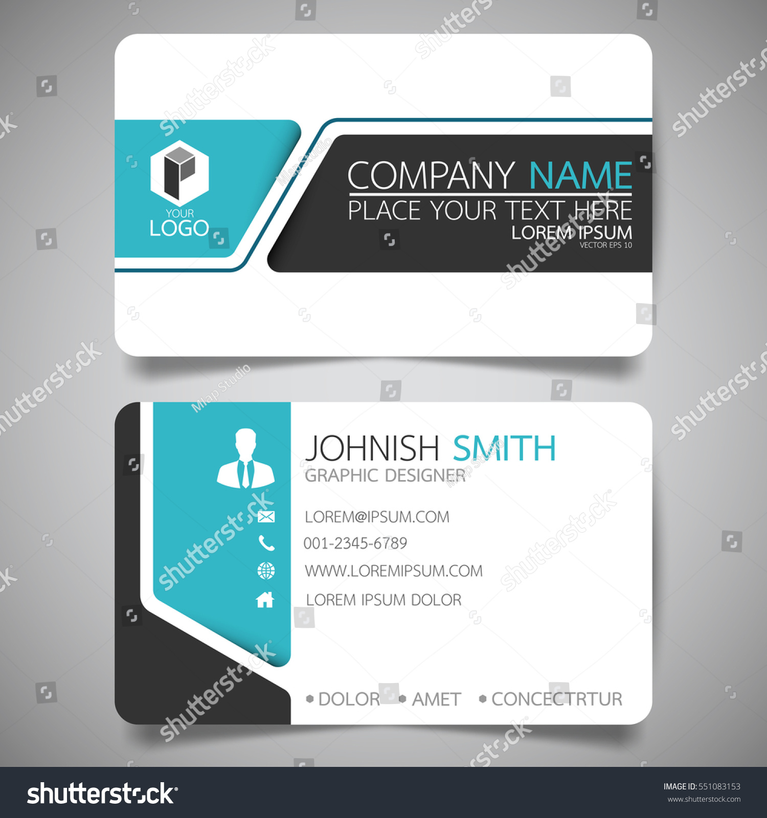 Blue Modern Creative Business Card Name Stock Vector (Royalty Free ...