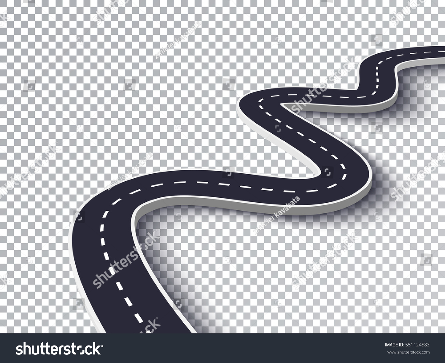 Winding Road Isolated Transparent Special Effect Stock Vector (Royalty ...