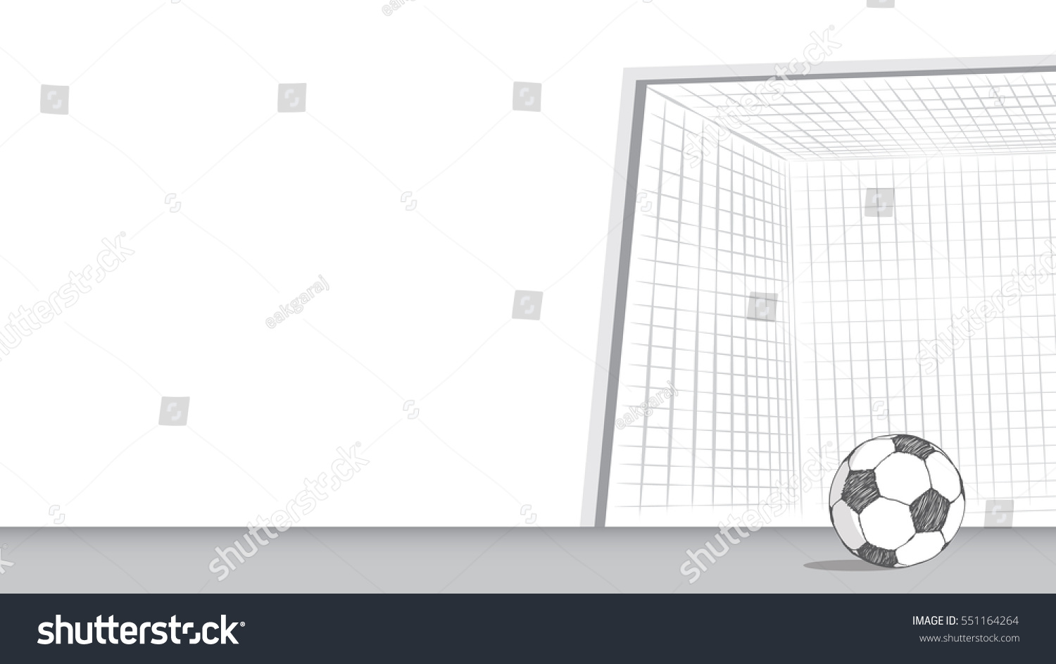 Football Field Goalposts Soccer Ball Drawing Stock Vector (royalty Free 