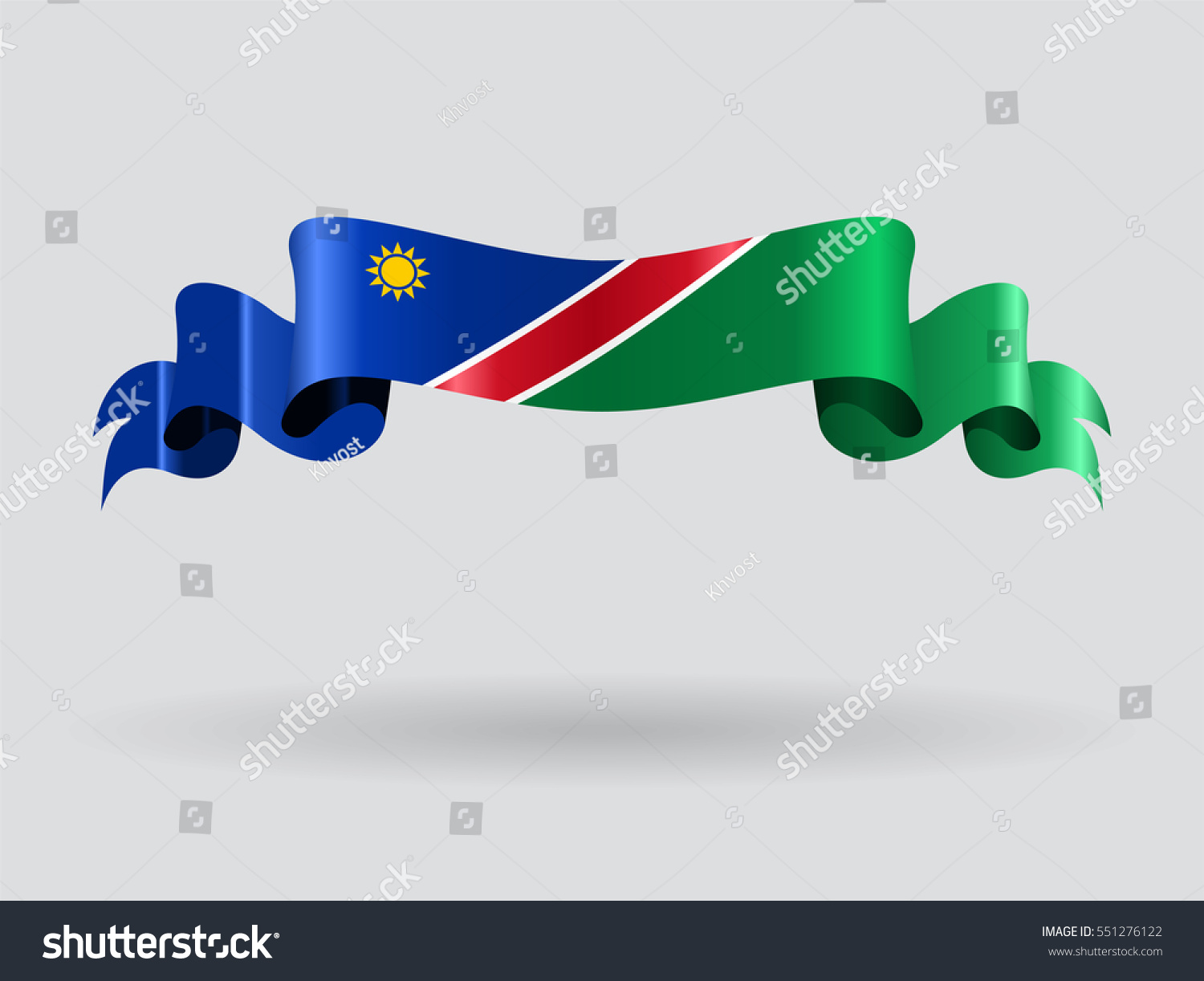 Namibian Flag Wavy Abstract Background Vector vector de stock libre de regalías