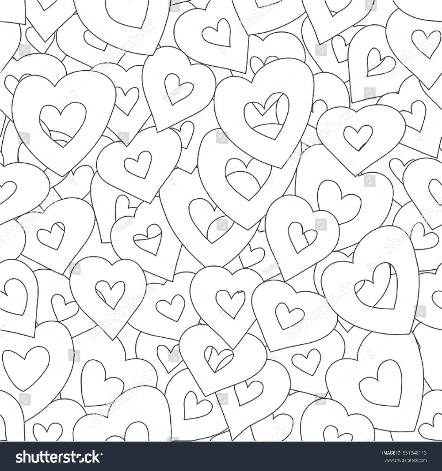 Vector Seamless Pattern Hand Drawn Hearts Stock Vector (Royalty Free ...