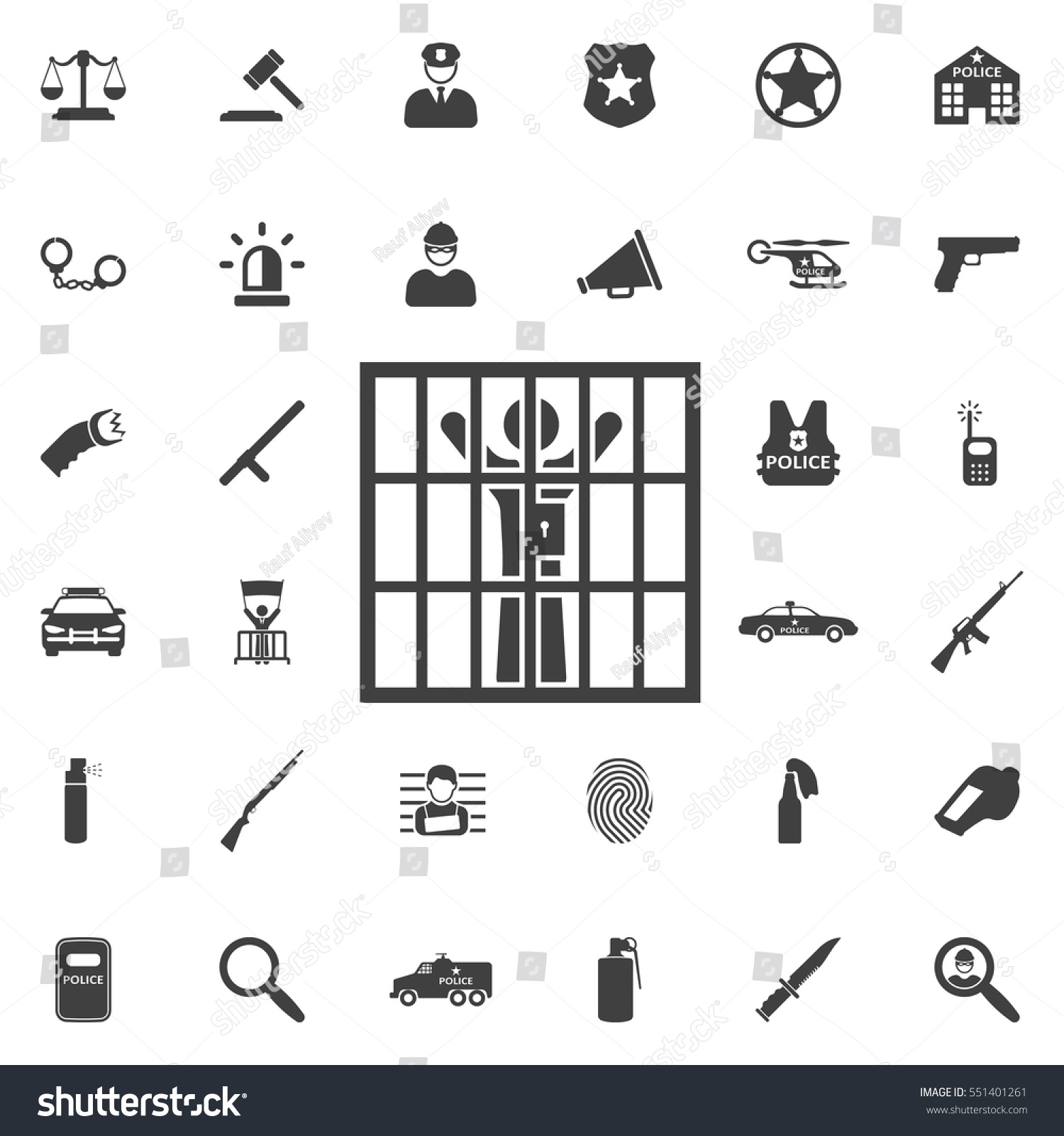 Prisoner Icon Police Set Icons Stock Vector (Royalty Free) 551401261 ...