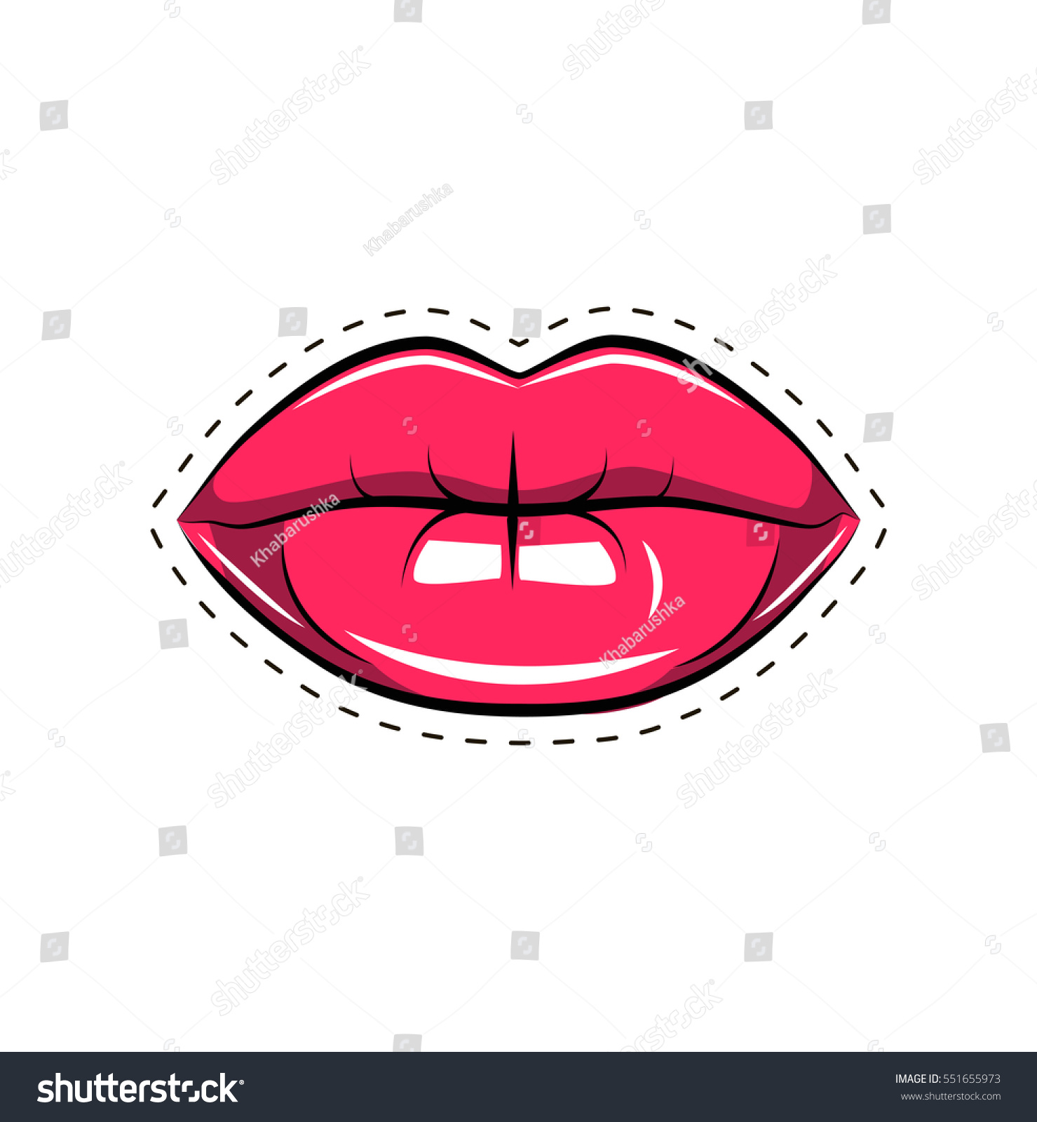 Female Lips Mouth Kiss Smile Tongue Stock Vector Royalty Free