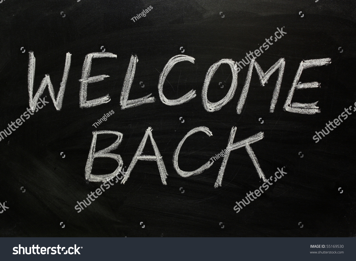 Welcome Back Written On Blackboard Concept Stock Photo 55169530 ...