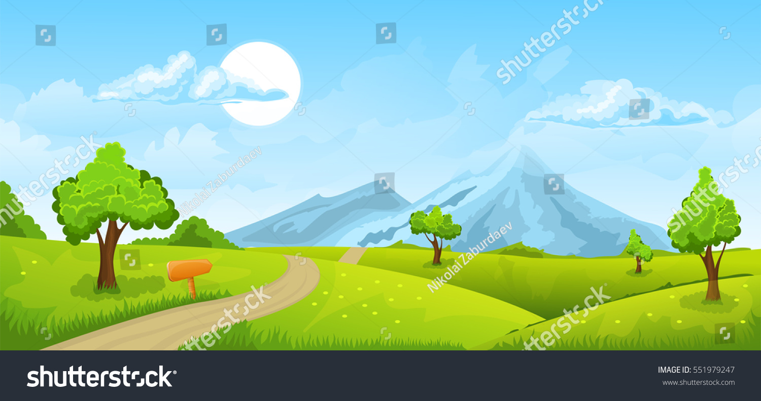 Rural Summer Landscape Stock Vector (Royalty Free) 551979247 | Shutterstock