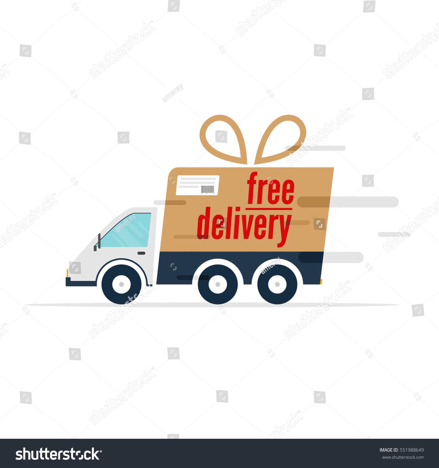 Delivery Truck Isolated On White Background Stock Vector (Royalty Free ...