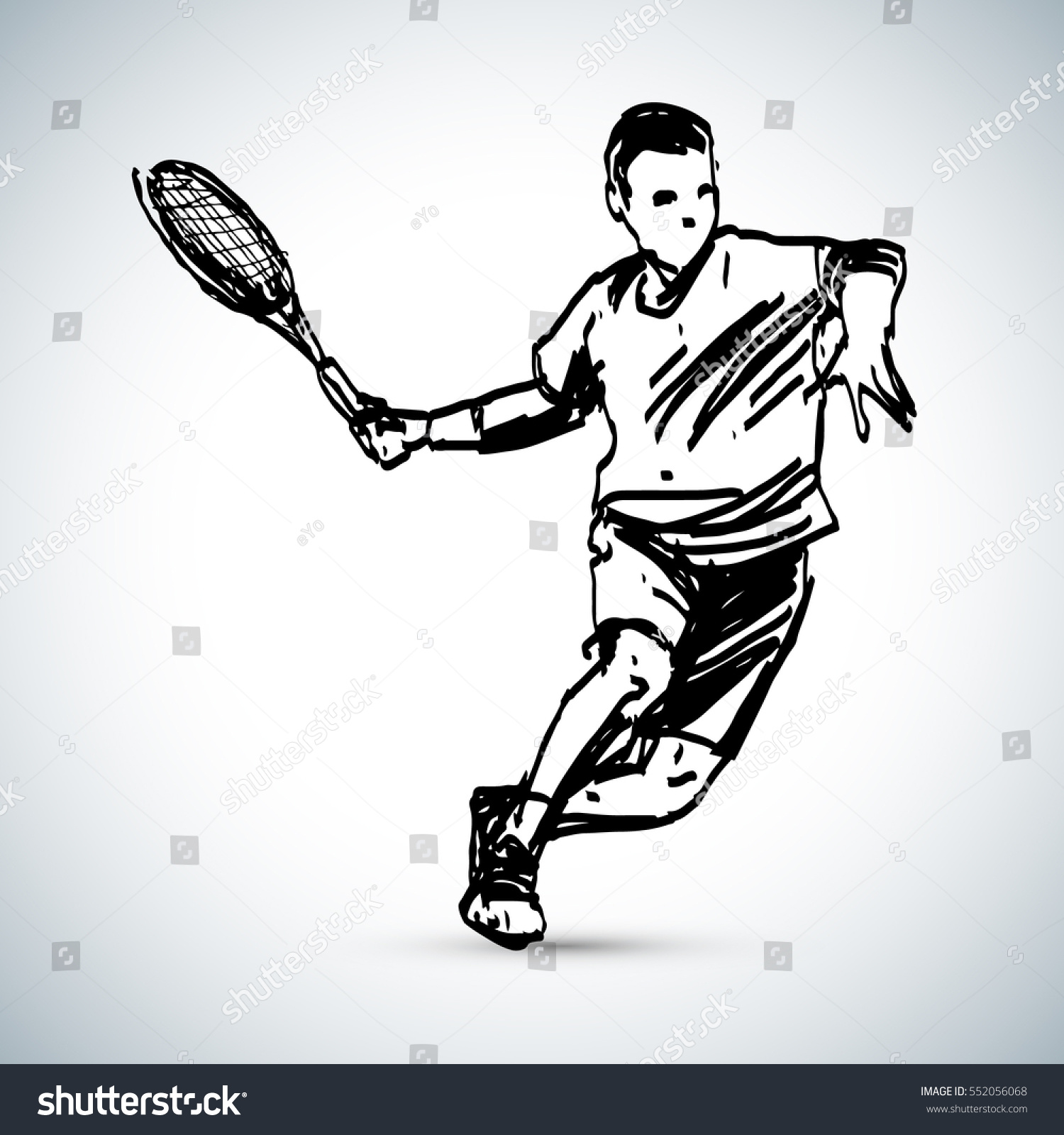 Tennis Player Sketch Freehand Drawing Vector Stock Vector (Royalty Free ...