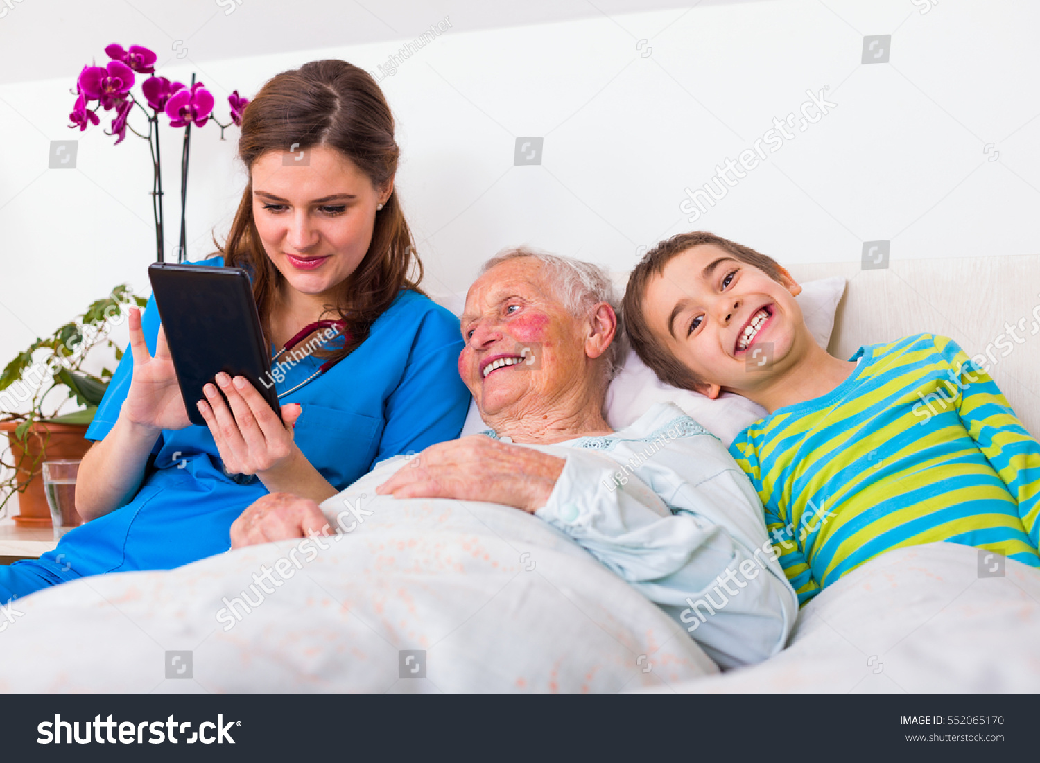 Grandson Visiting Grandmother Nursing Home Young Stock Photo 552065170 ...