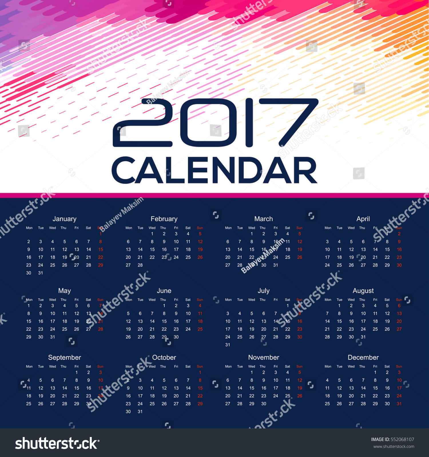 Calendar Vector Illustration Stock Vector (Royalty Free) 552068107 ...