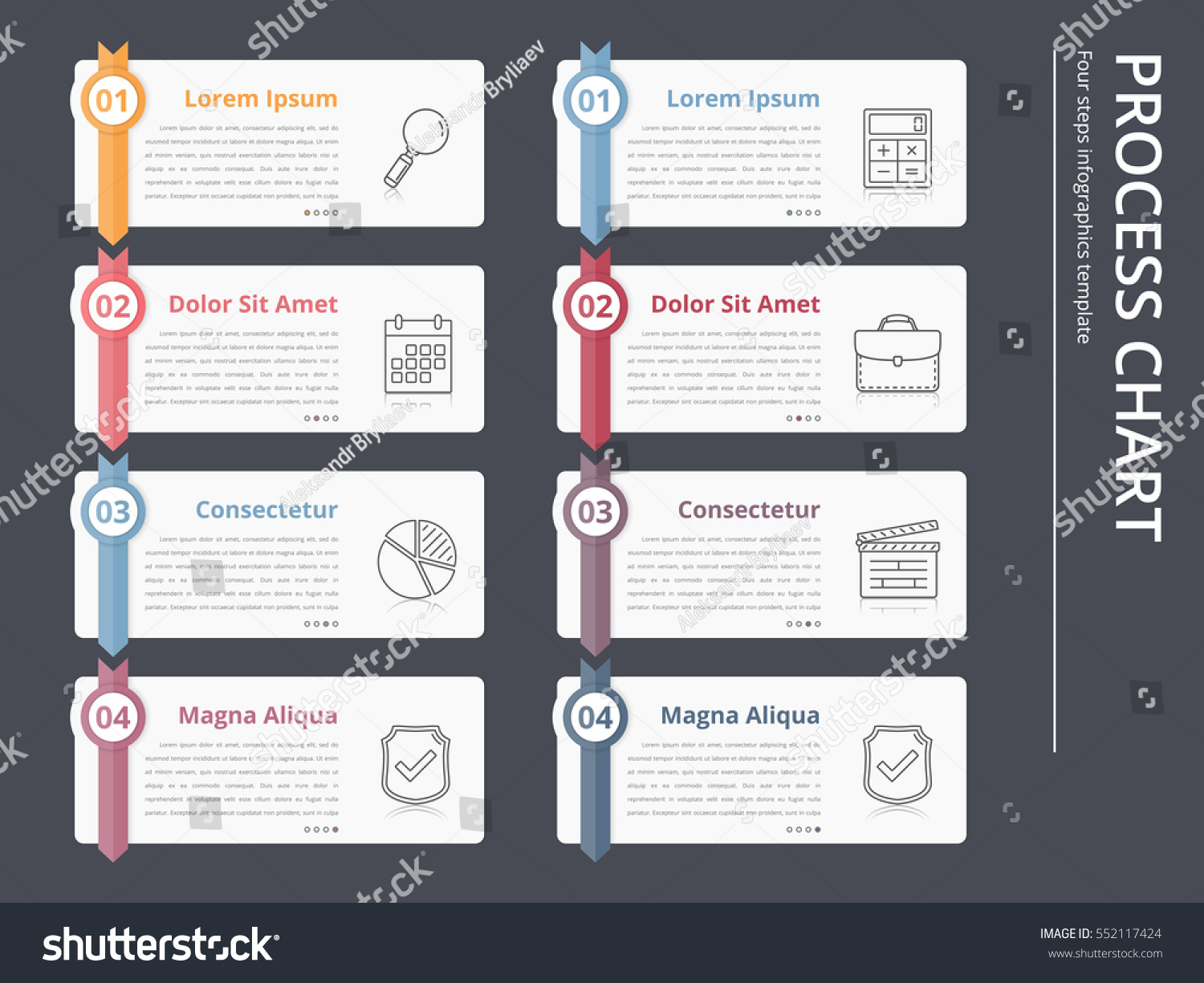 Vertical Process Chart Flow Chart Template   Stock Vector Vertical Process Chart Flow Chart Template Infographics Design Elements With Numbers And Text 552117424 