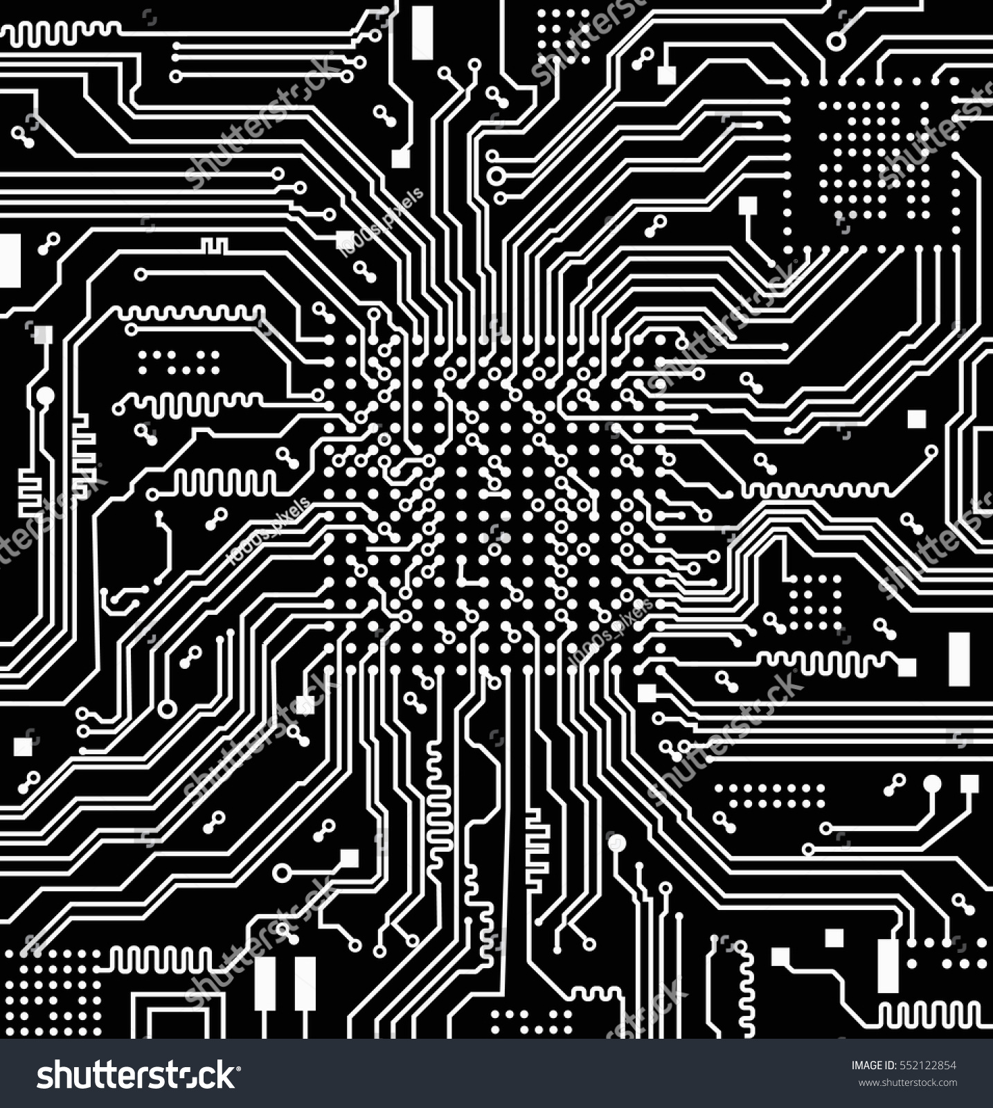 High Tech Circuit Board Vector Background Stock Vector (Royalty Free ...