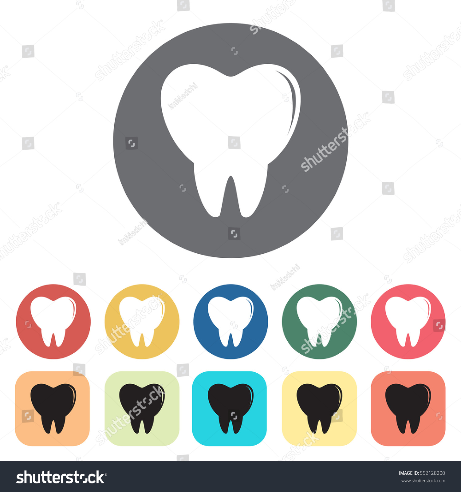 Tooth Icons Set Vector Illustration Stock Vector (Royalty Free ...