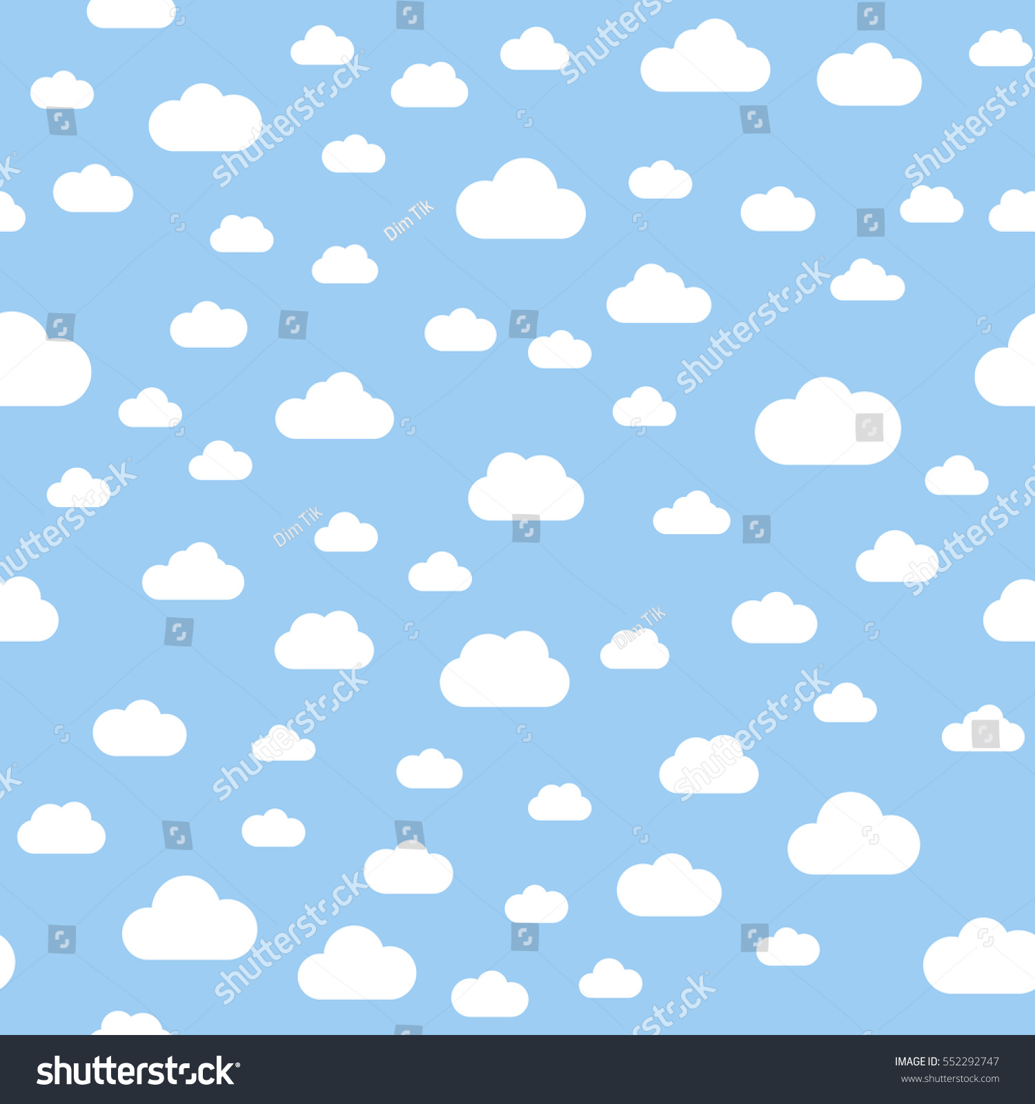 Seamless Pattern Clouds White Clouds Pattern Stock Vector (Royalty Free ...