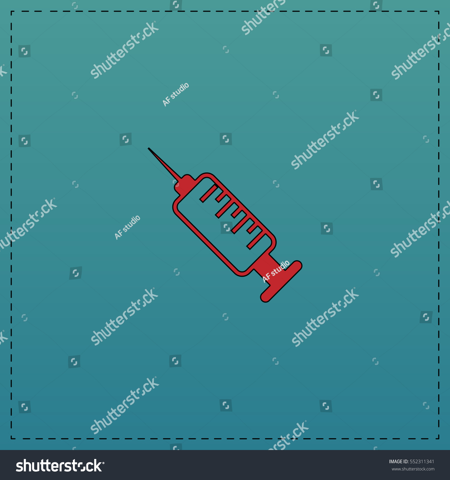 Hypodermic Red Vector Icon Black Contour Stock Vector (Royalty Free ...