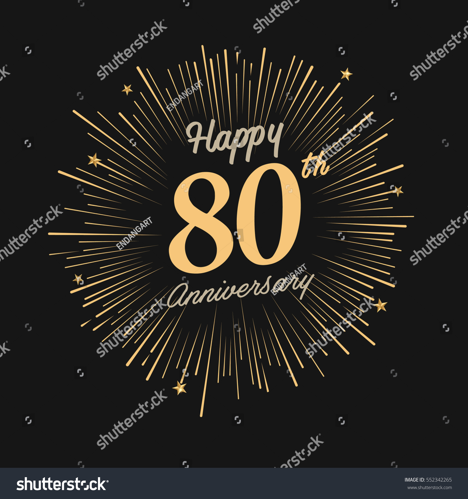 Happy 80th Anniversary Celebration Logo Firework Stock Vector (Royalty ...