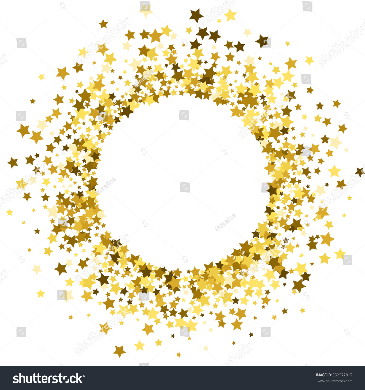 Round Gold Frame Border Random Scatter Stock Illustration 552372817 ...