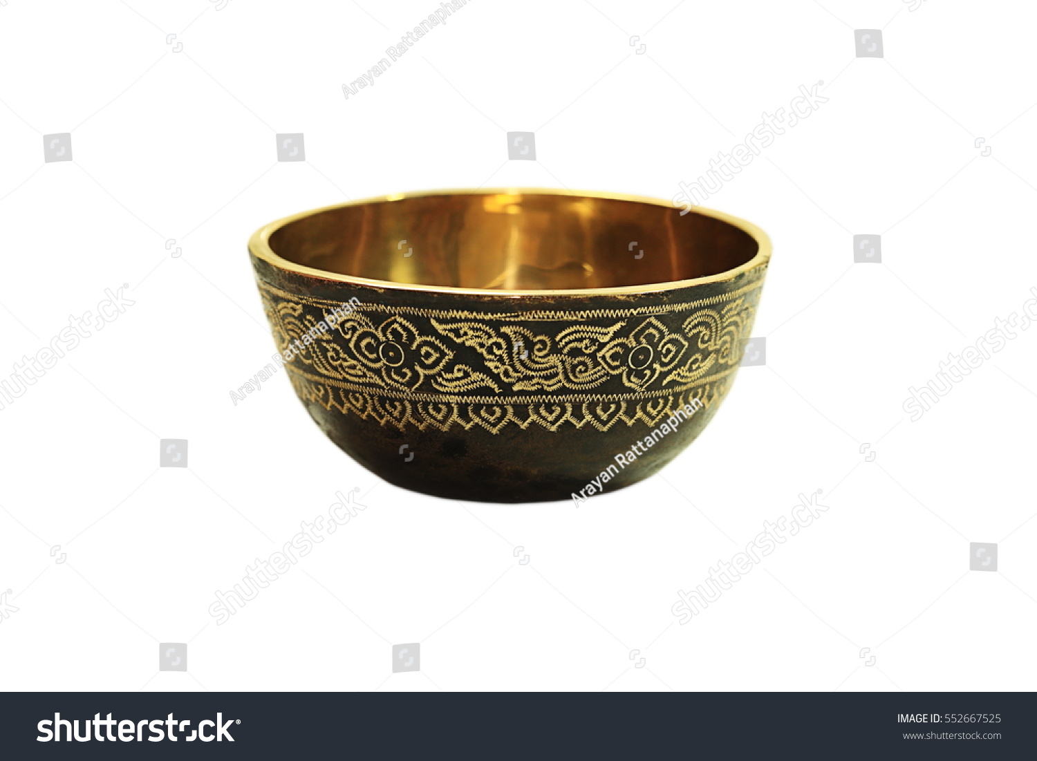 Bronze Bowl Traditional Thailand Art Handicraft Stock Photo 552667525 ...