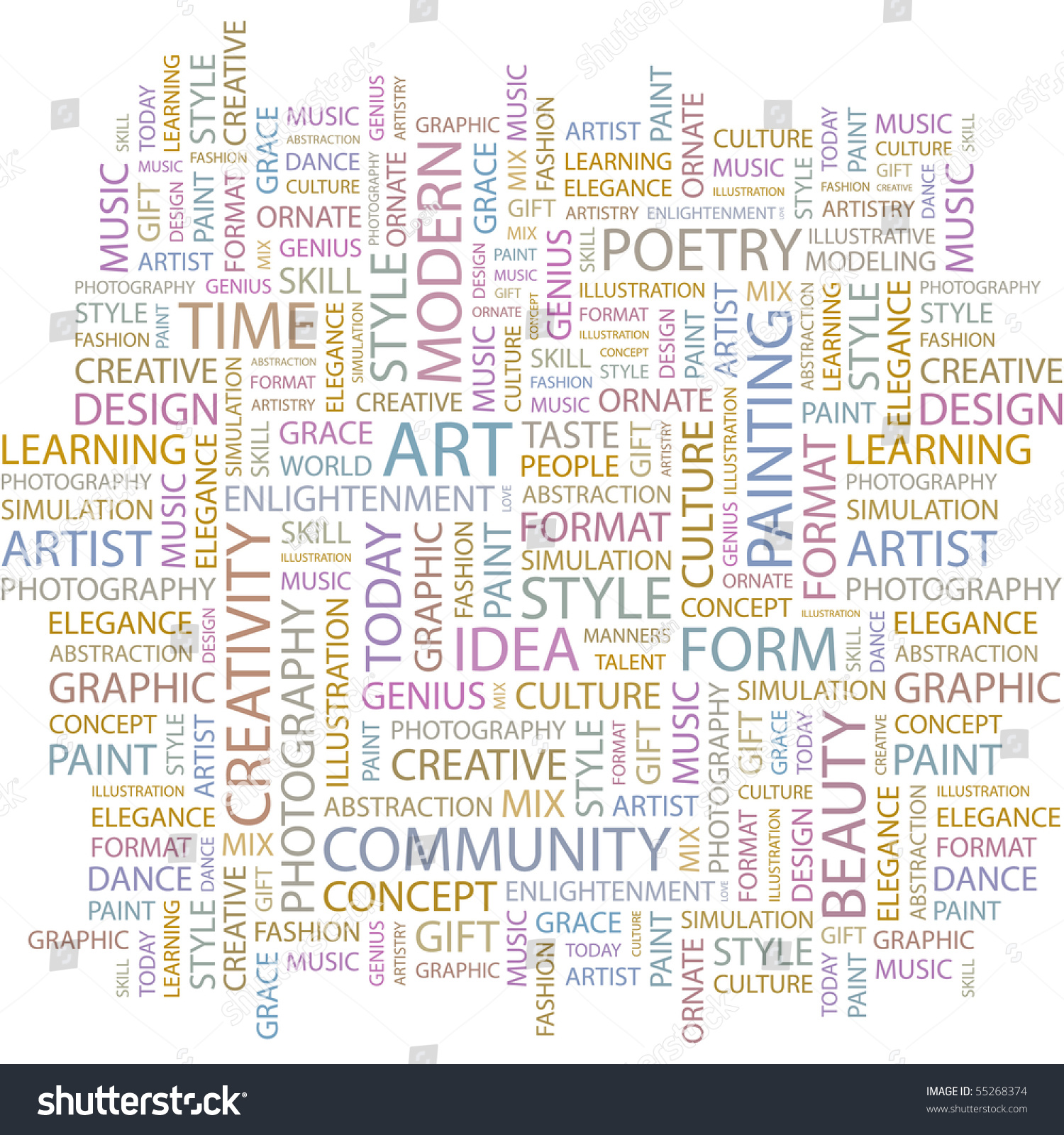 Art Word Collage On White Background Stock Vector (Royalty Free ...