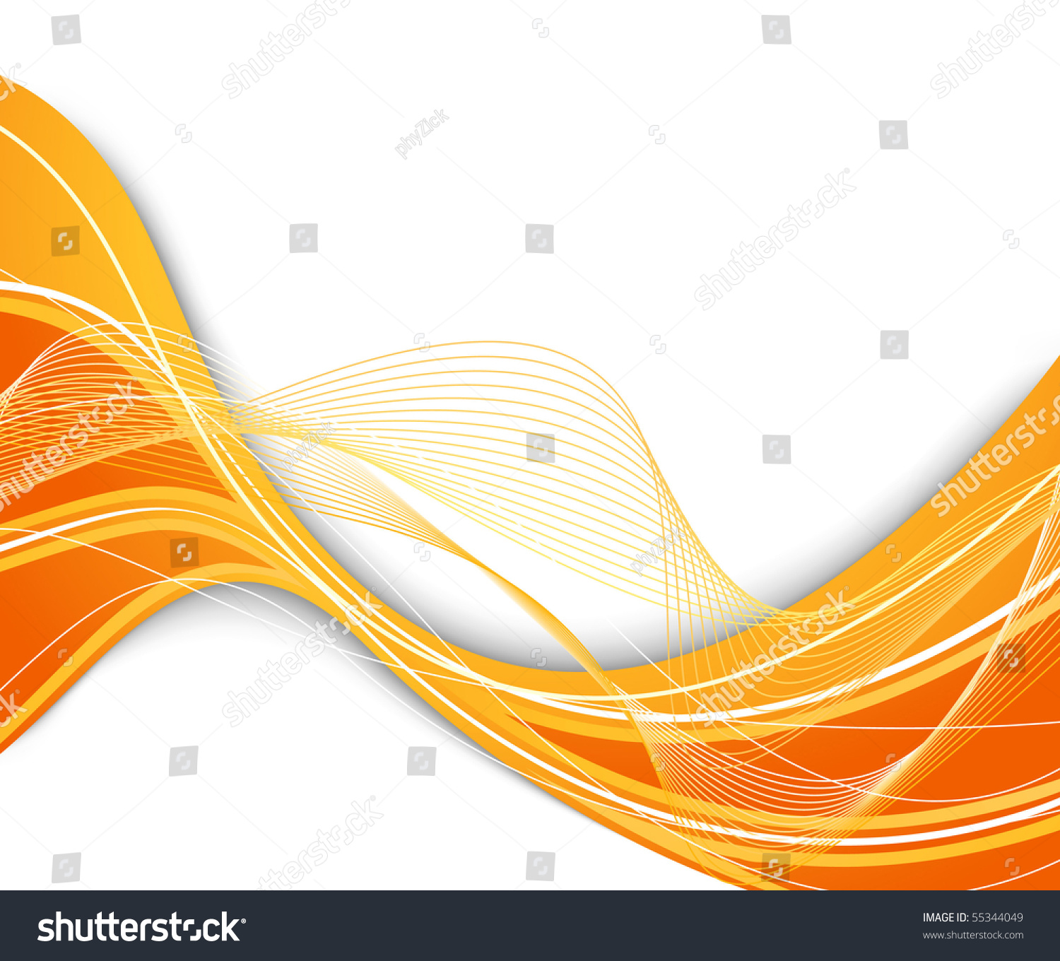 Powerful Orange Wave Vector Illustration Stock Vector (Royalty Free ...