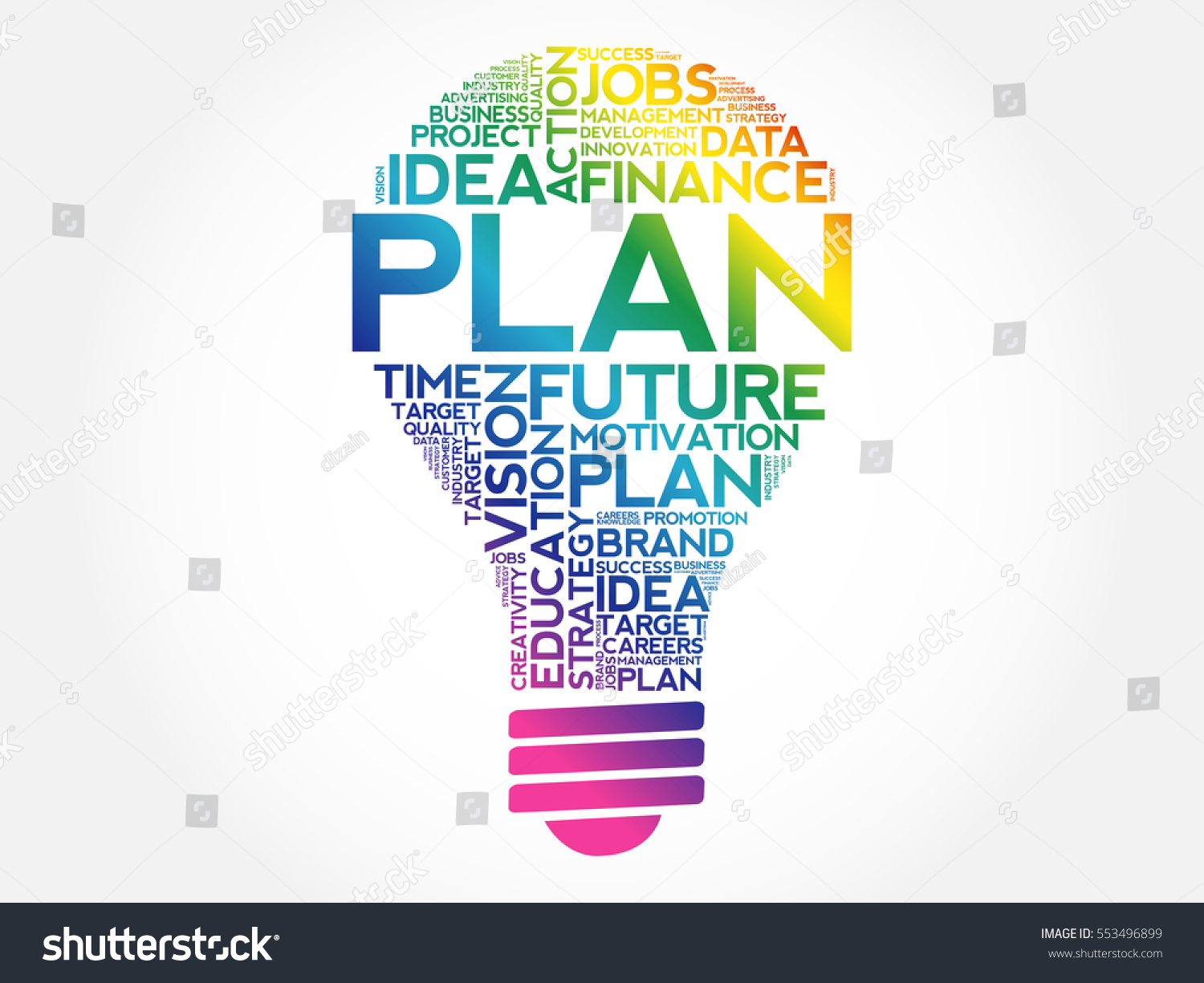 Plan Bulb Word Cloud Business Concept Stock Vector (Royalty Free ...