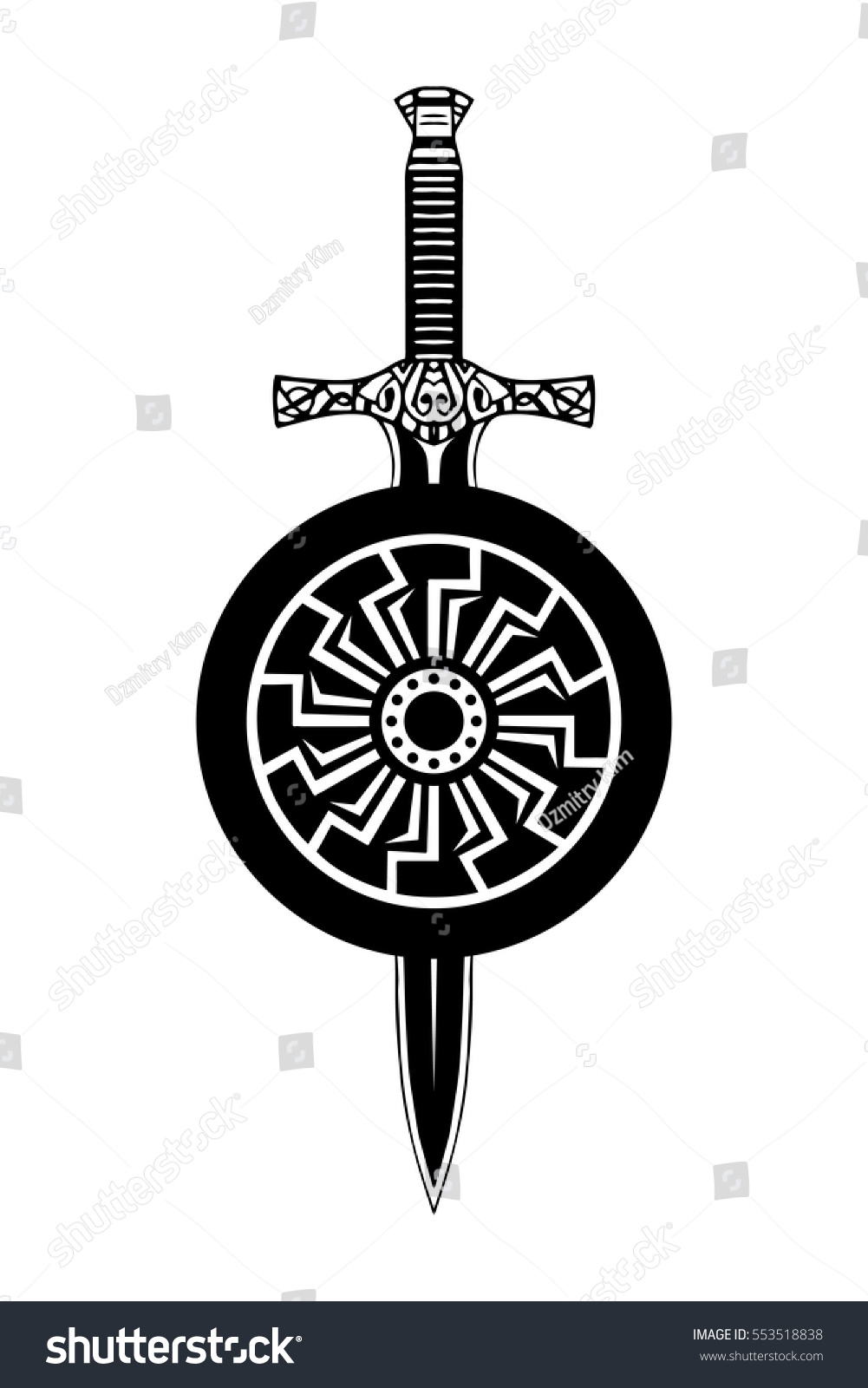 Славянский меч эскиз тату