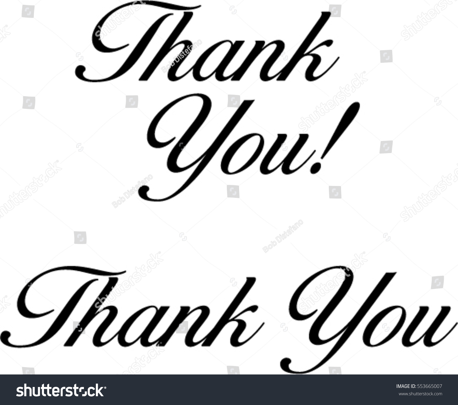 Thank You Scriptthank Youthank You Script Stock Vector (Royalty Free ...