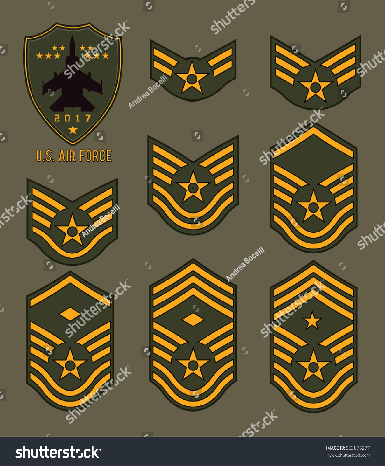 Set Army Badge Typography Tshirt Graphics Stock Vector (Royalty Free ...