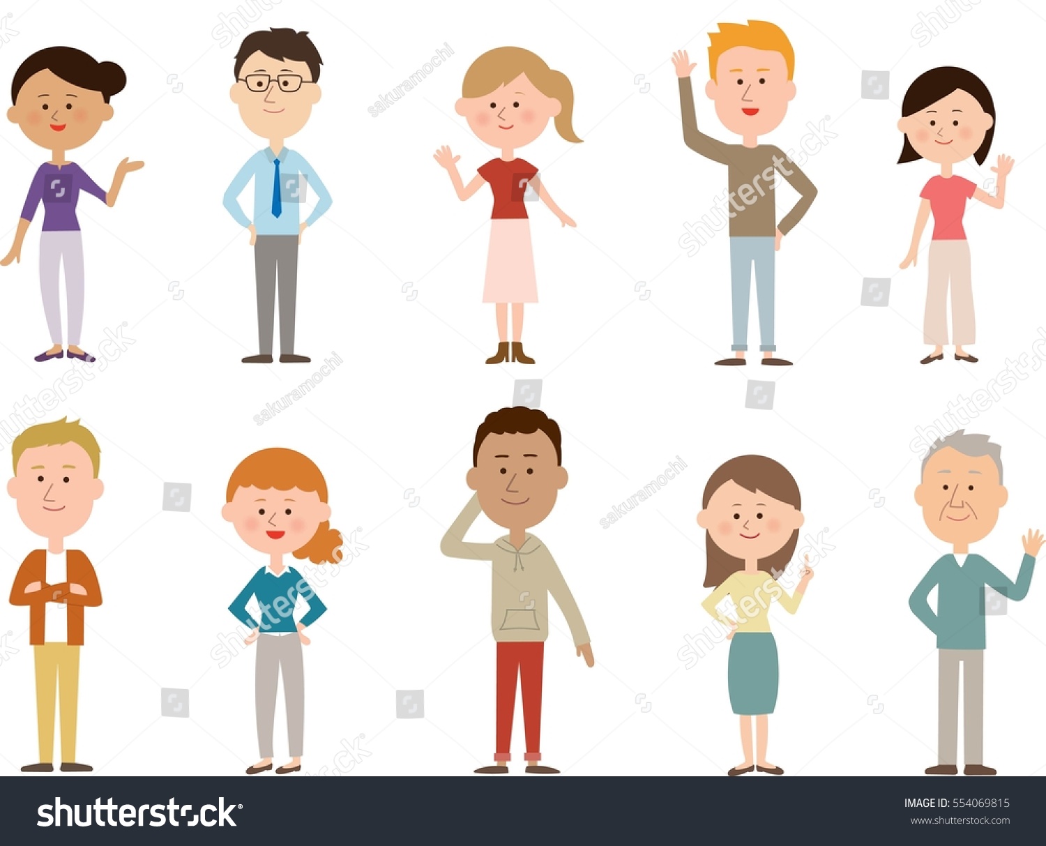 Set Diverse Vector People Different Poses Stock Vector Royalty Free Set Diverse Vector People Different Poses Stock Vector Royalty Free