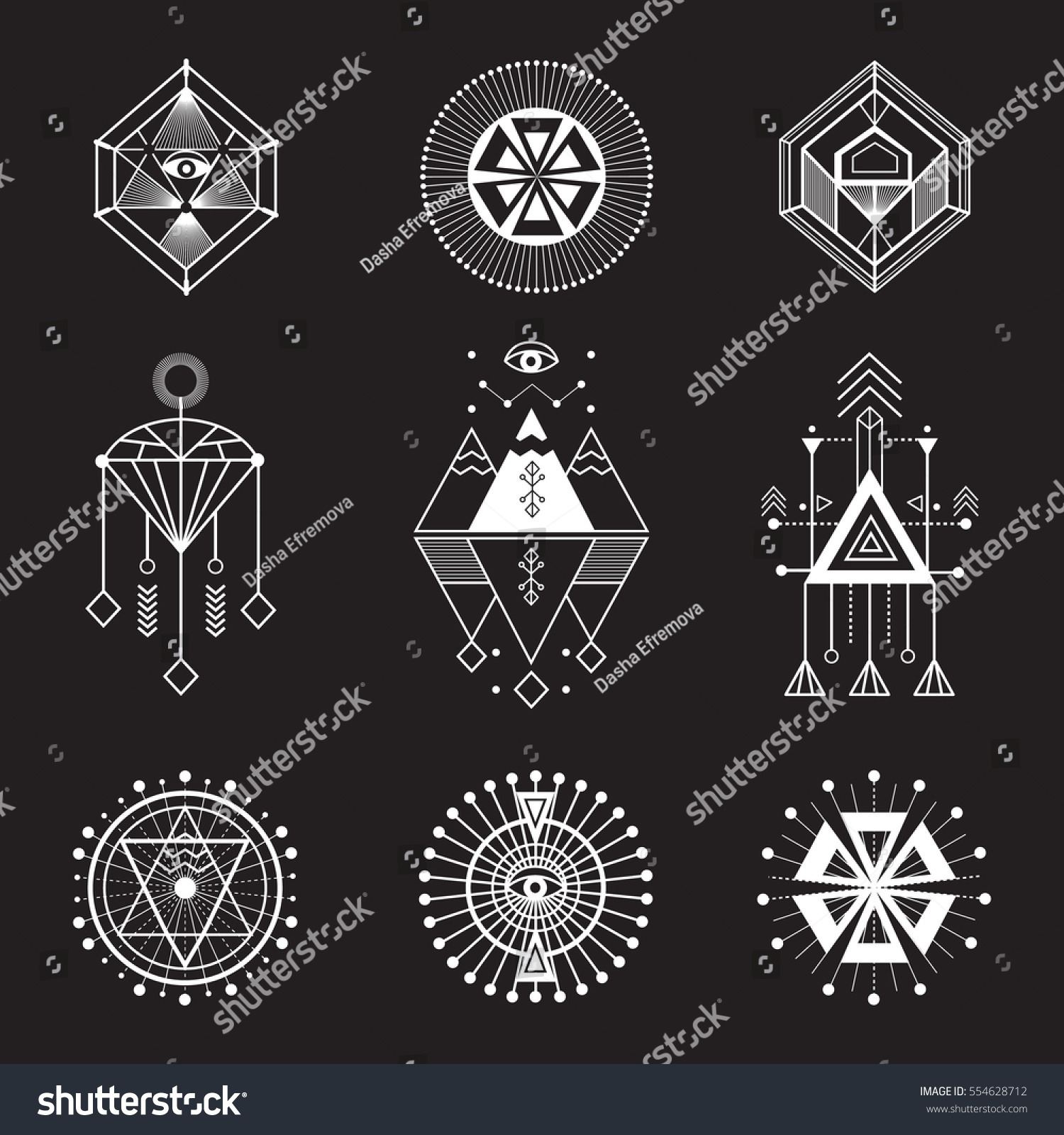 Vector Set Sacred Geometry Geometric Icons Stock Vector (Royalty Free ...