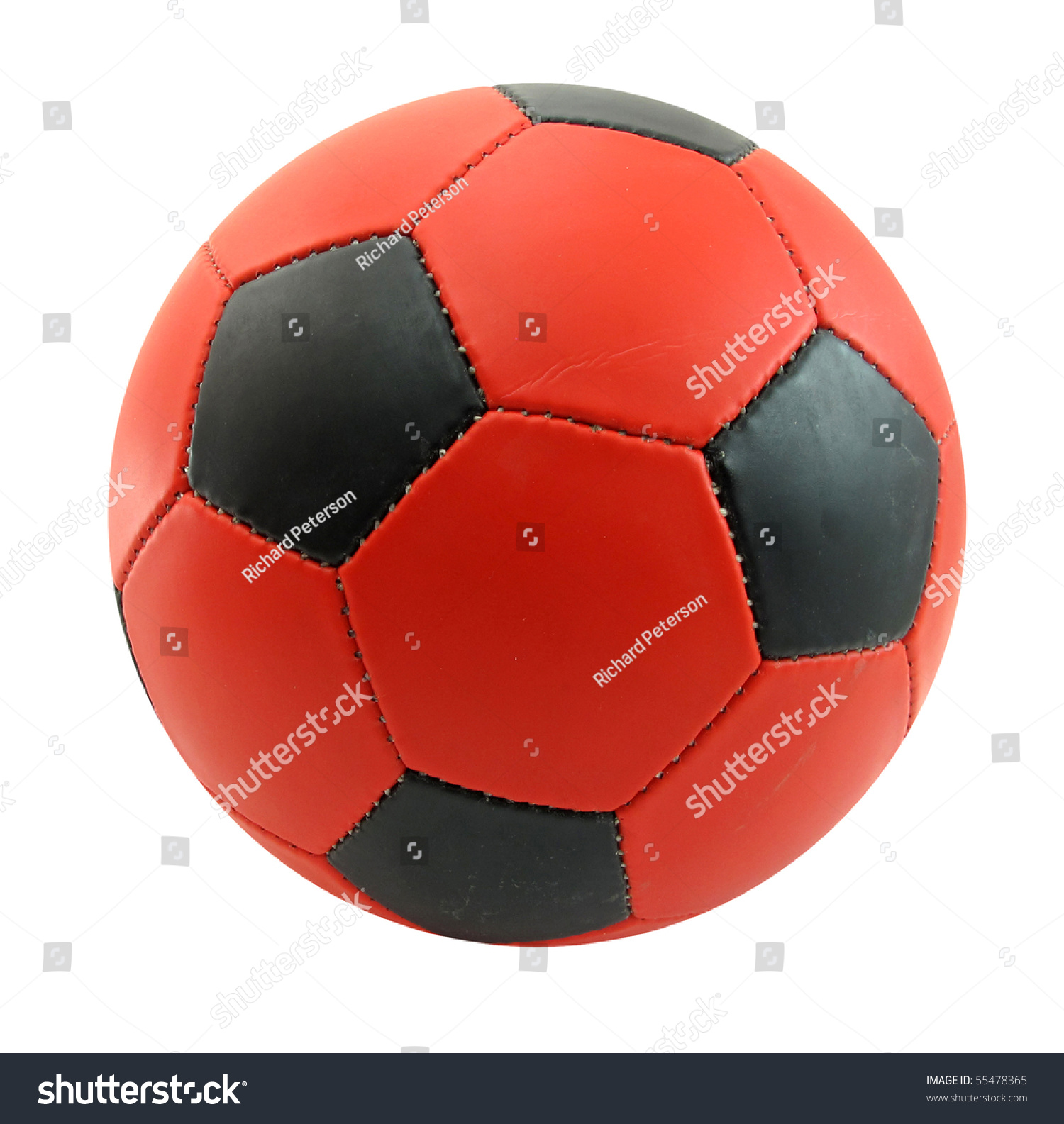 Ball Football Soccer Red Black Stock Photo 55478365 | Shutterstock